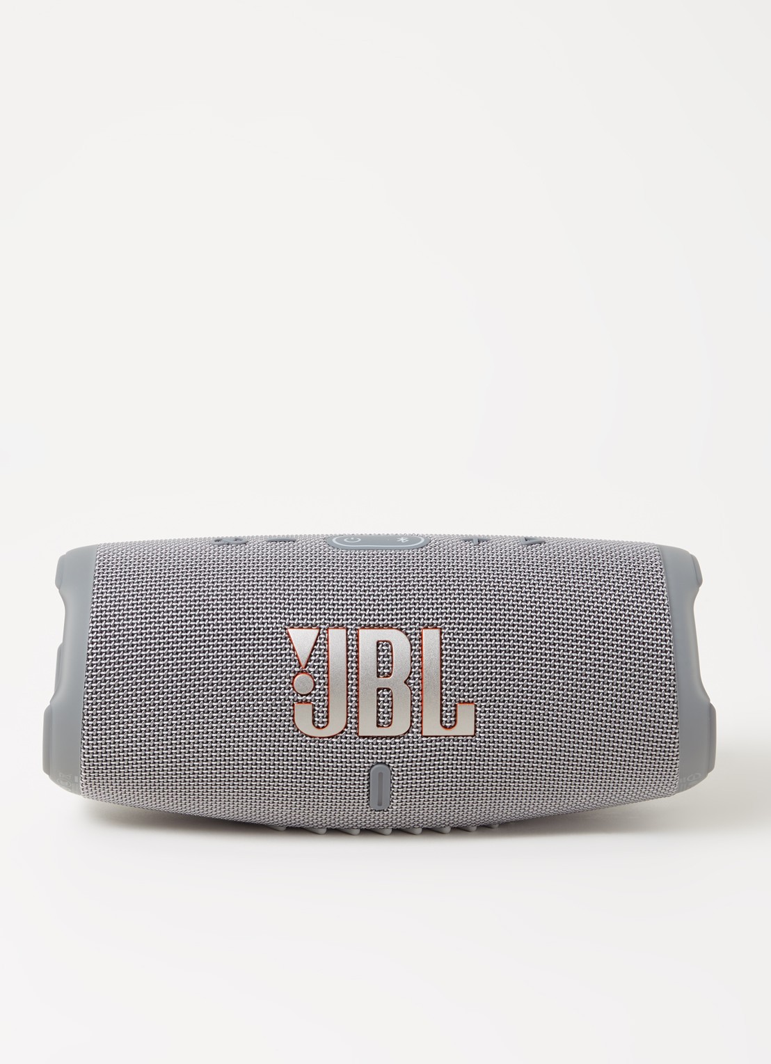 JBL CHARGE 5 draagbare bluetooth speaker - voorkant 3 lichtgrijs