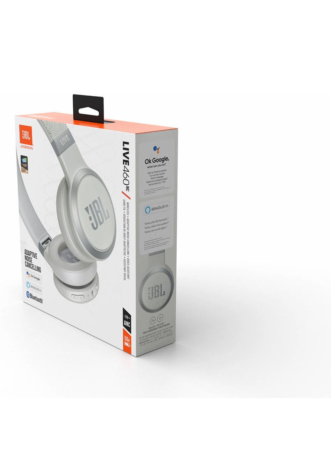 JBL Live 460 draadloze koptelefoon - detail 3 wit