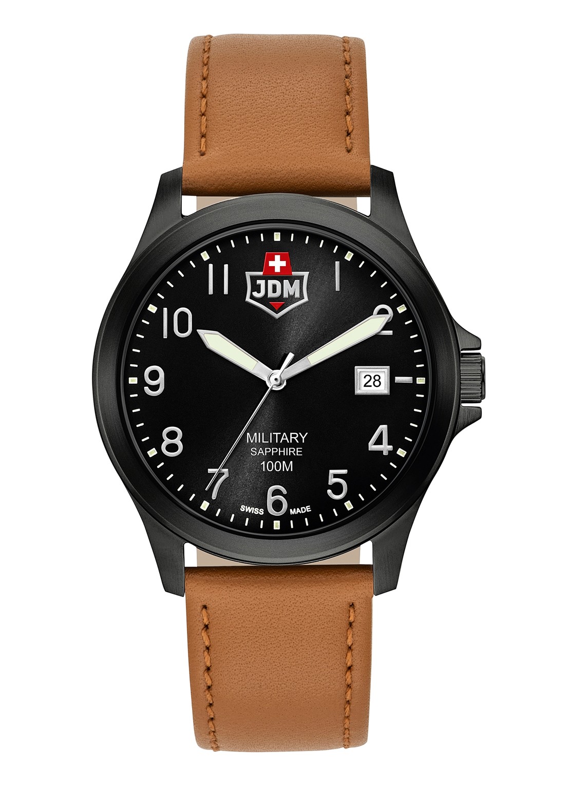 JDM Military Alpha I horloge JDM-WG001-04 - voorkant 3 zwart