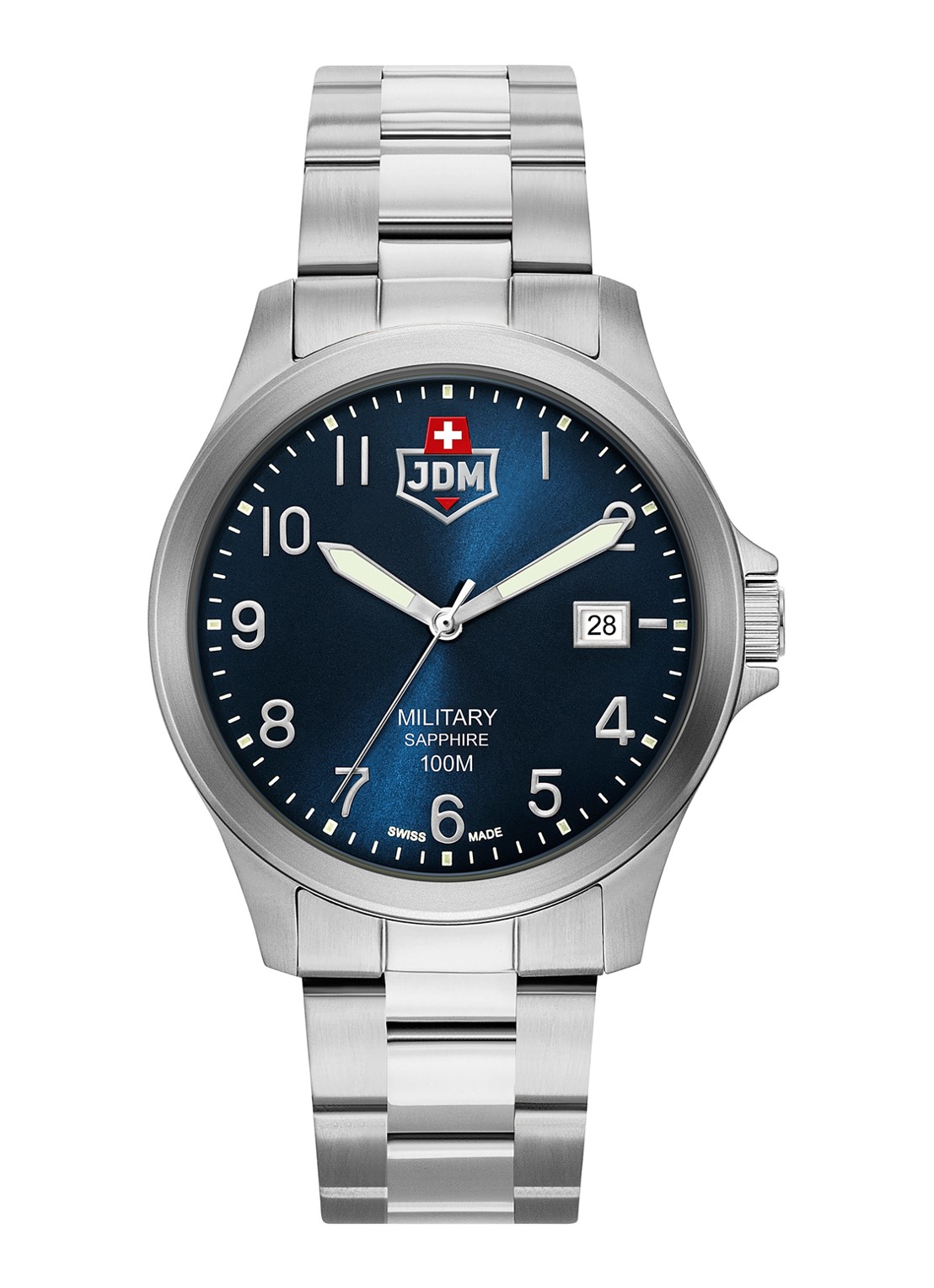 JDM Military Alpha I horloge JDM-WG001-05 - voorkant 3 zilver