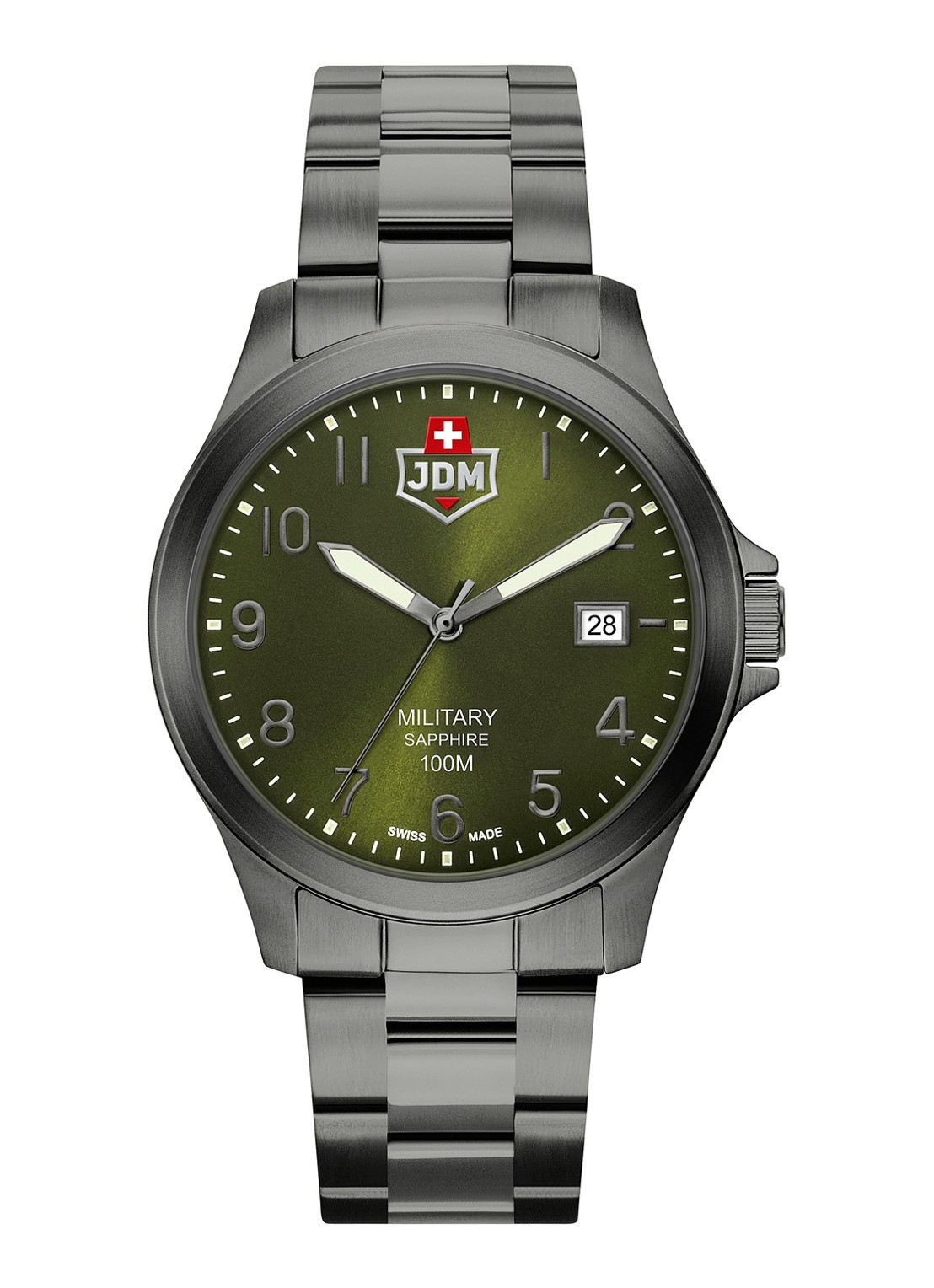 JDM Military Alpha I horloge JDM-WG001-08 - voorkant antraciet