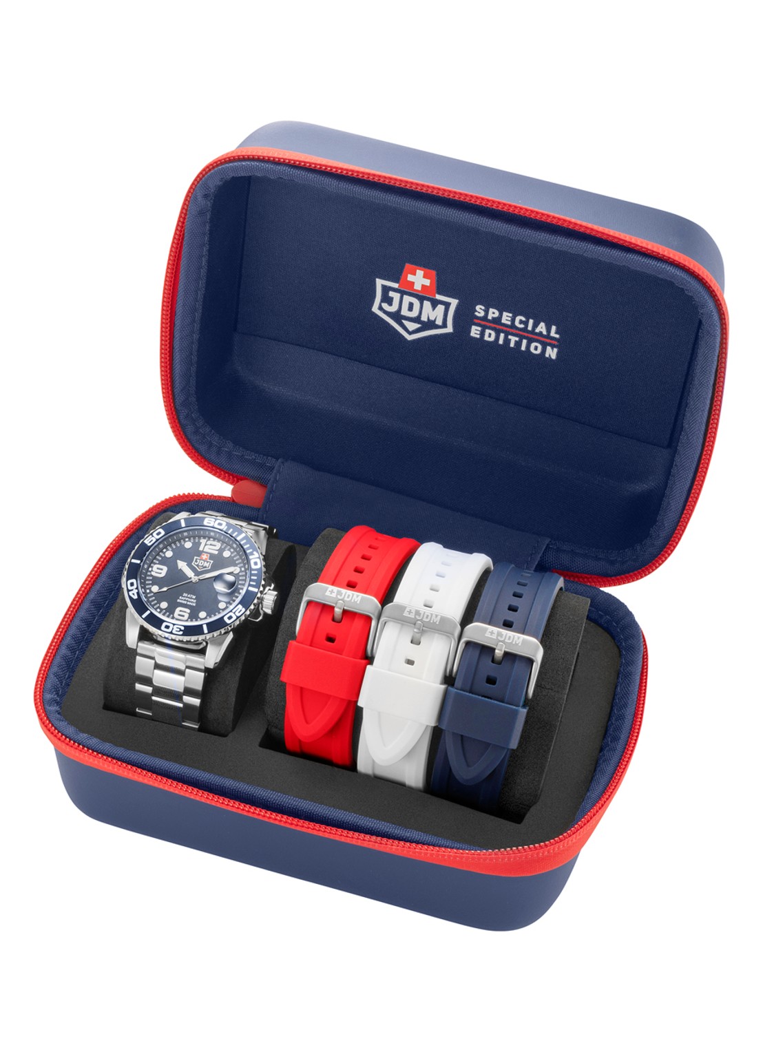 JDM Military Mike PLUS horloge JDM-WG029-02 - voorkant 2 zilver