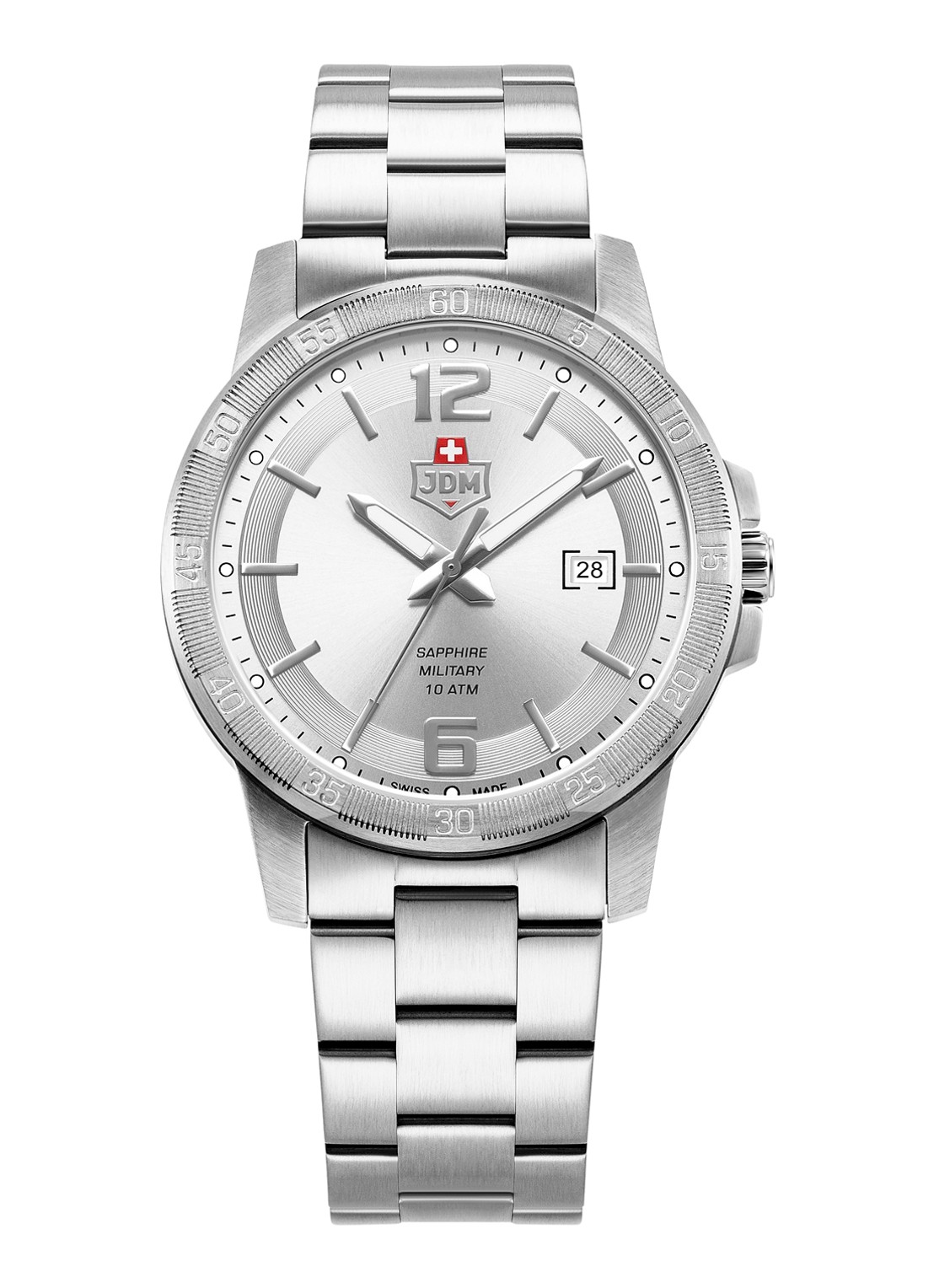 JDM Military Oscar horloge JDM-WG025-02 - voorkant 3 zilver