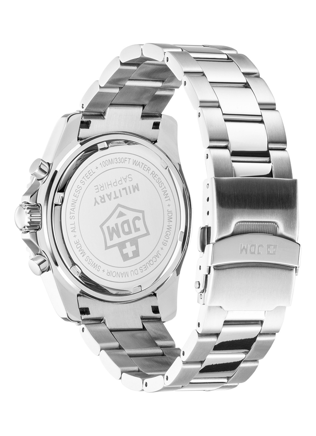 JDM Military Sierra Chrono horloge JDM-WG019-02 - detail 2 zilver
