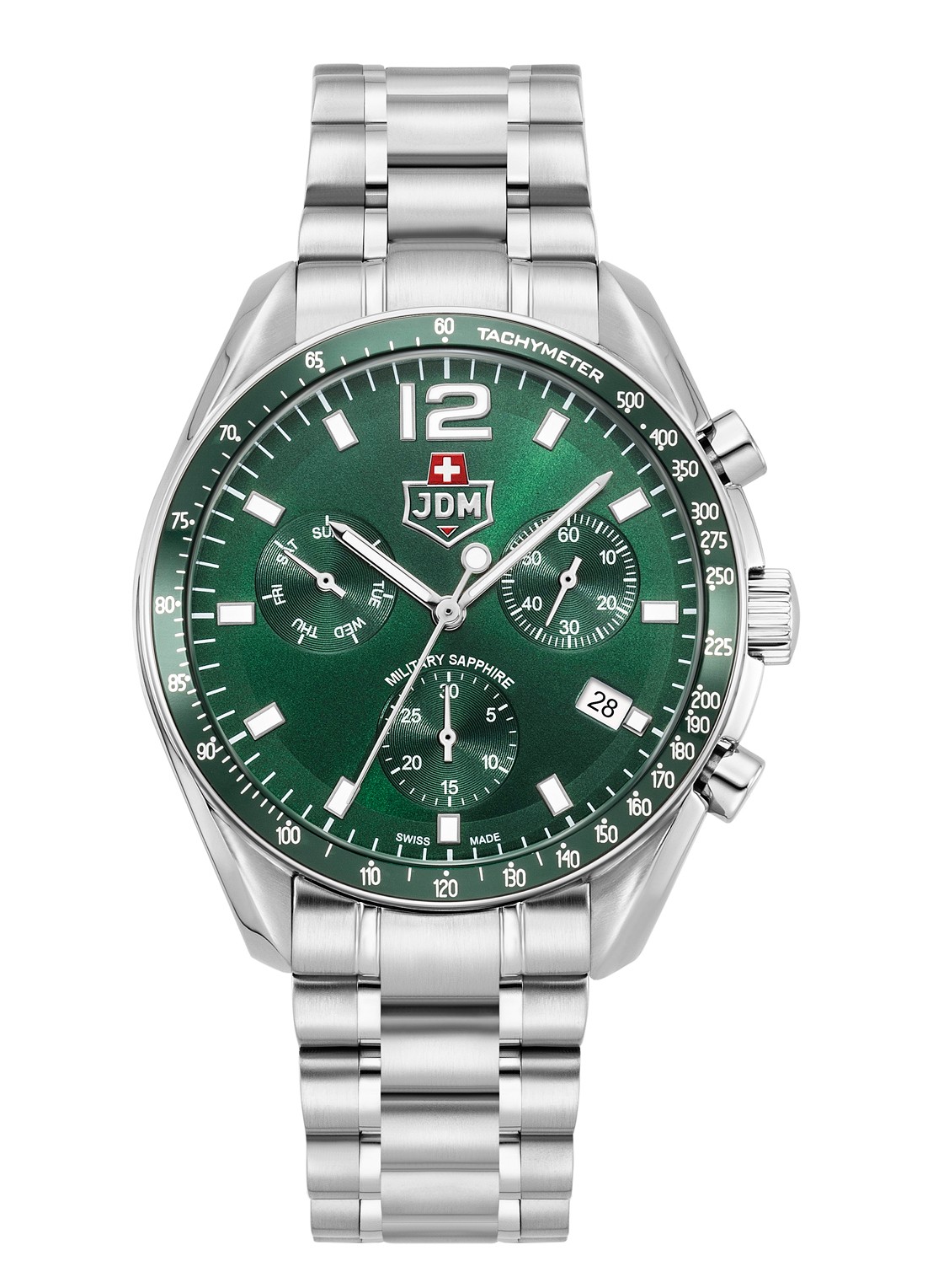 JDM Military Swiss Precision horloge JDM-WG021-03 - voorkant zilver