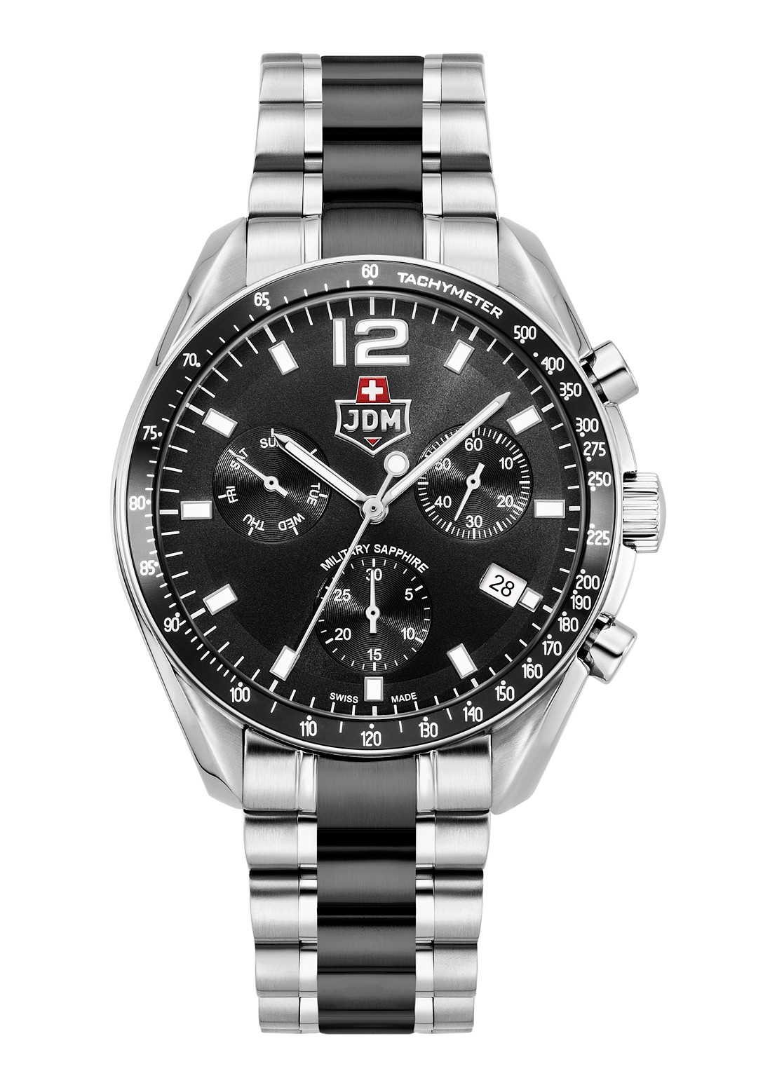 JDM Military Swiss Precision horloge JDM-WG021-05 - voorkant zilver