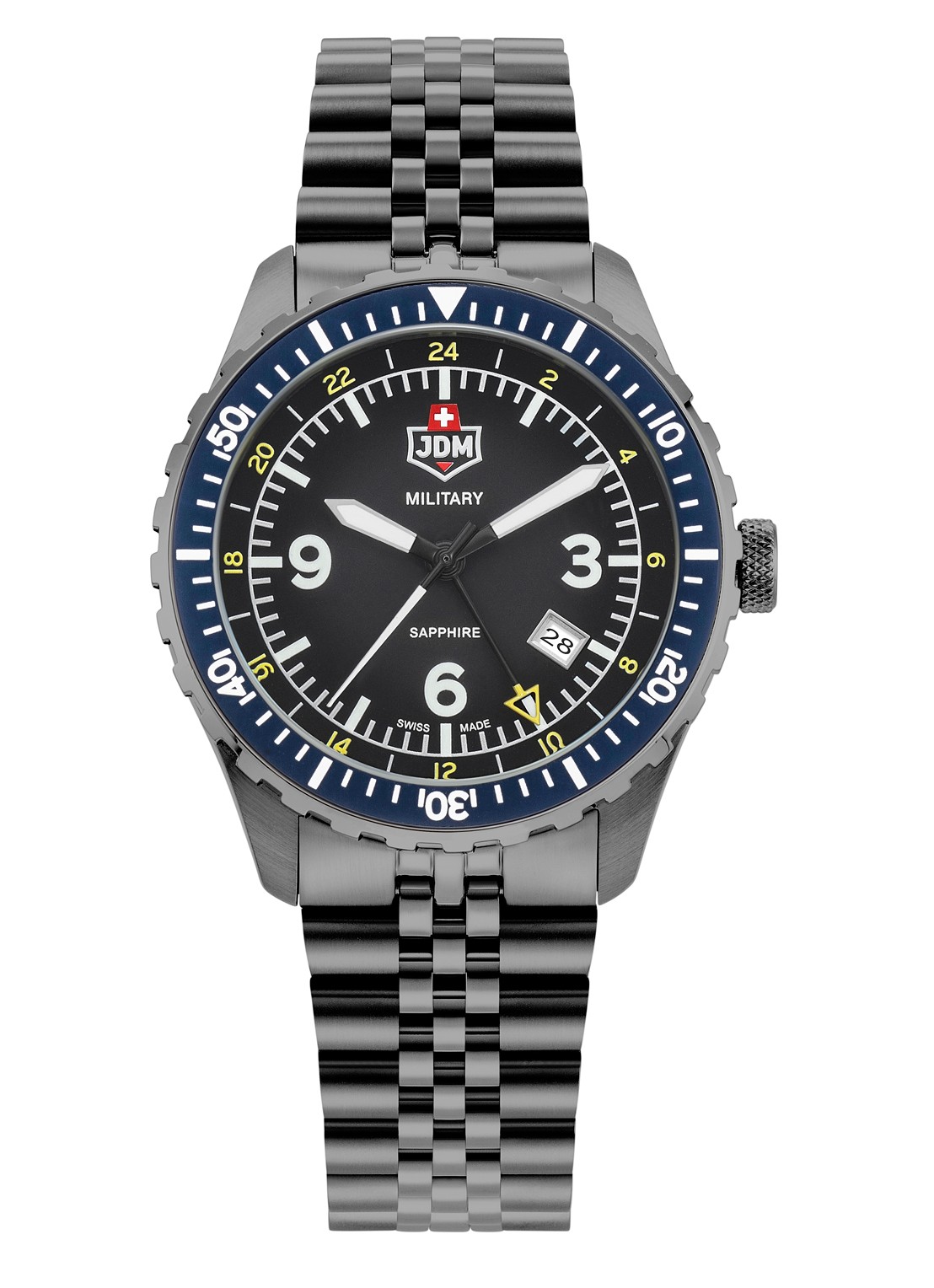 JDM Military Wingman horloge JDM-W028-02 - voorkant antraciet