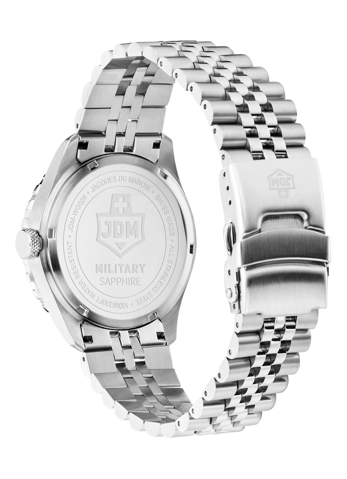 JDM Military Wingman horloge JDM-W028-03 - detail zilver