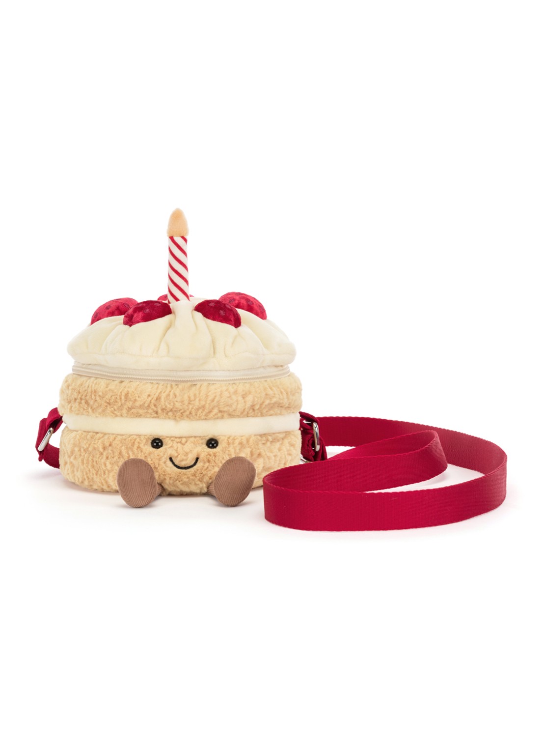 Jellycat Amusables Birthday Cake knuffeltas - voorkant 6 beige