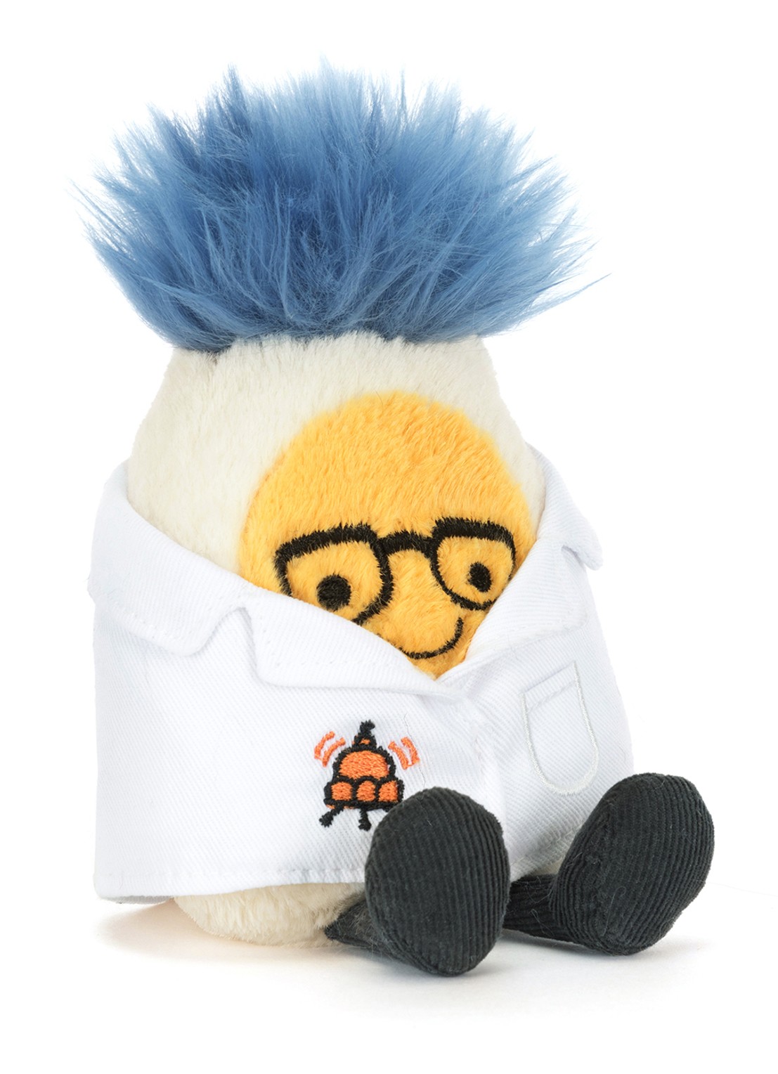 Jellycat Amuseable Boiled Egg Scientist Outfit knuffel 14 cm  - voorkant multicolor