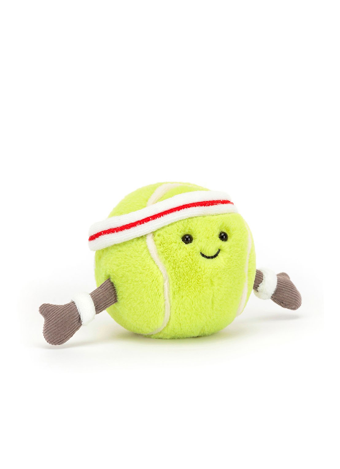 Jellycat Amuseable Sports Tennisbal knuffel 9 cm - voorkant 3 lime