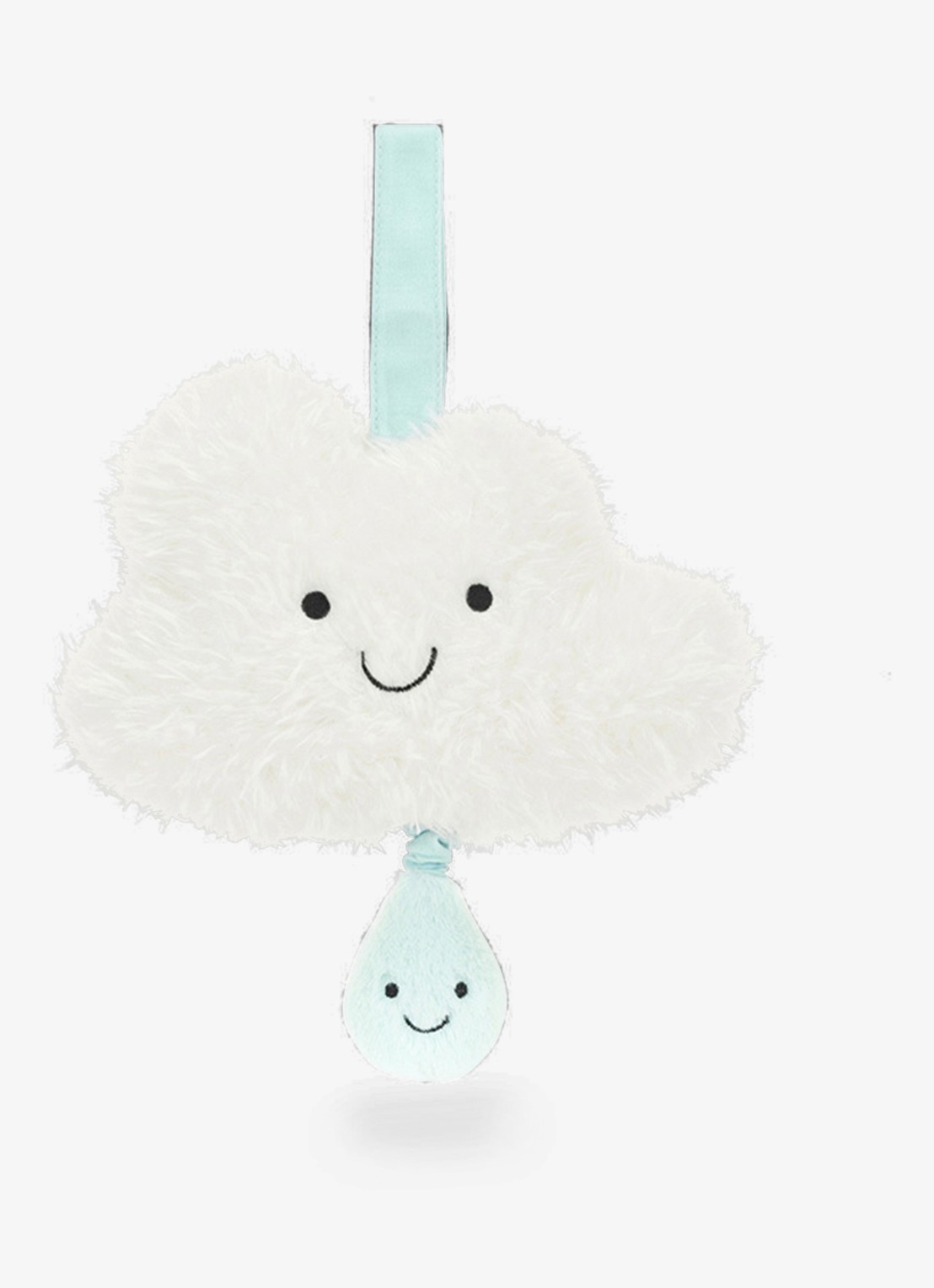 Jellycat Amuseables Cloud Musical Pull knuffel 27 cm  - voorkant wit