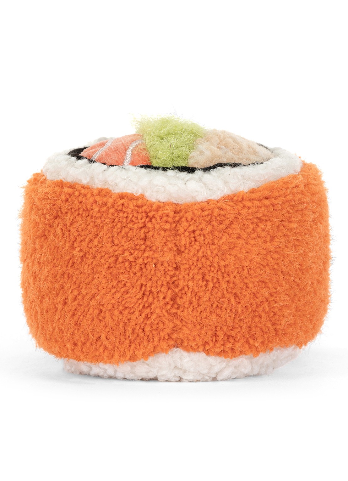Jellycat Amuseables Codhi Californian Roll knuffel 9 cm - achterkant 7 orange