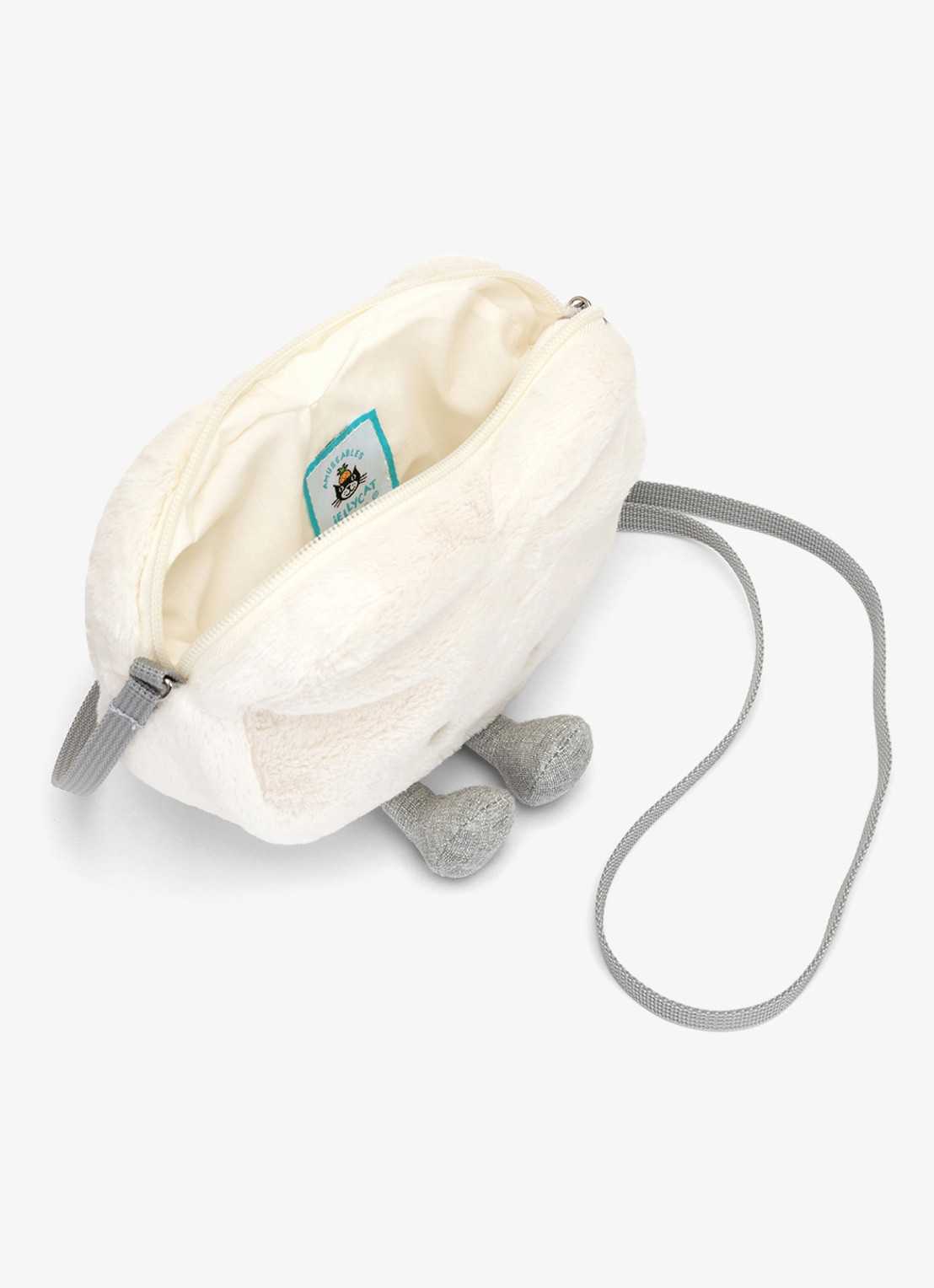 Jellycat Amuseables Cream Heart knuffeltas 17 cm - achterkant 3 creme