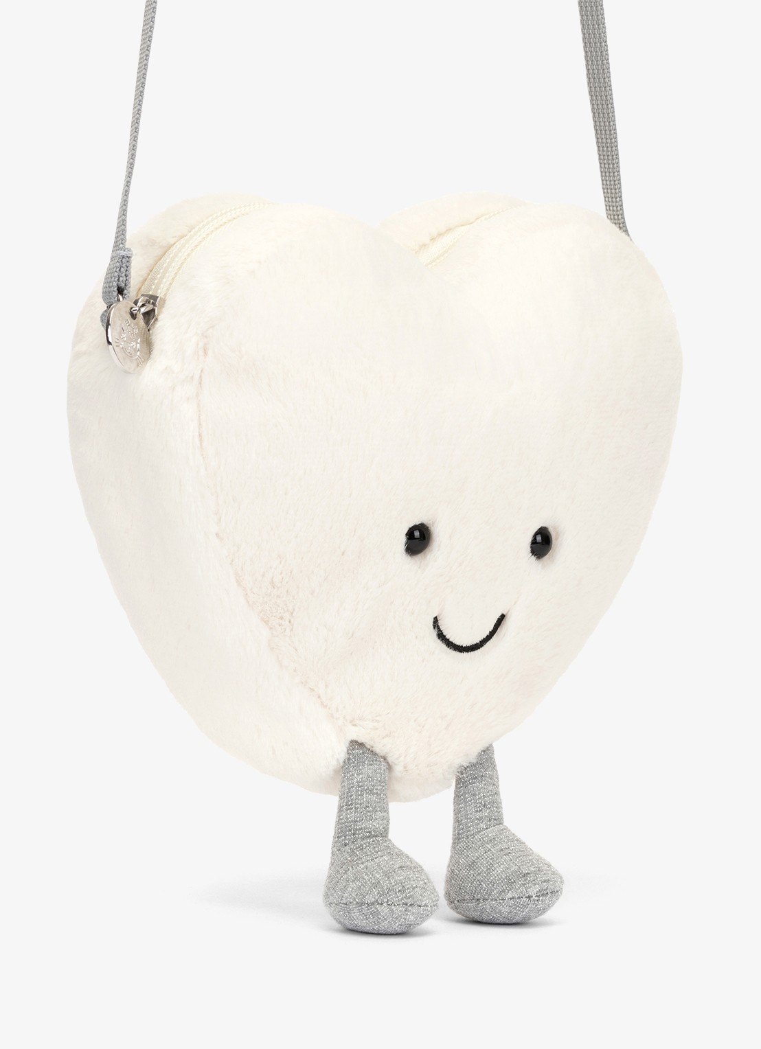 Jellycat Amuseables Cream Heart knuffeltas 17 cm - voorkant creme