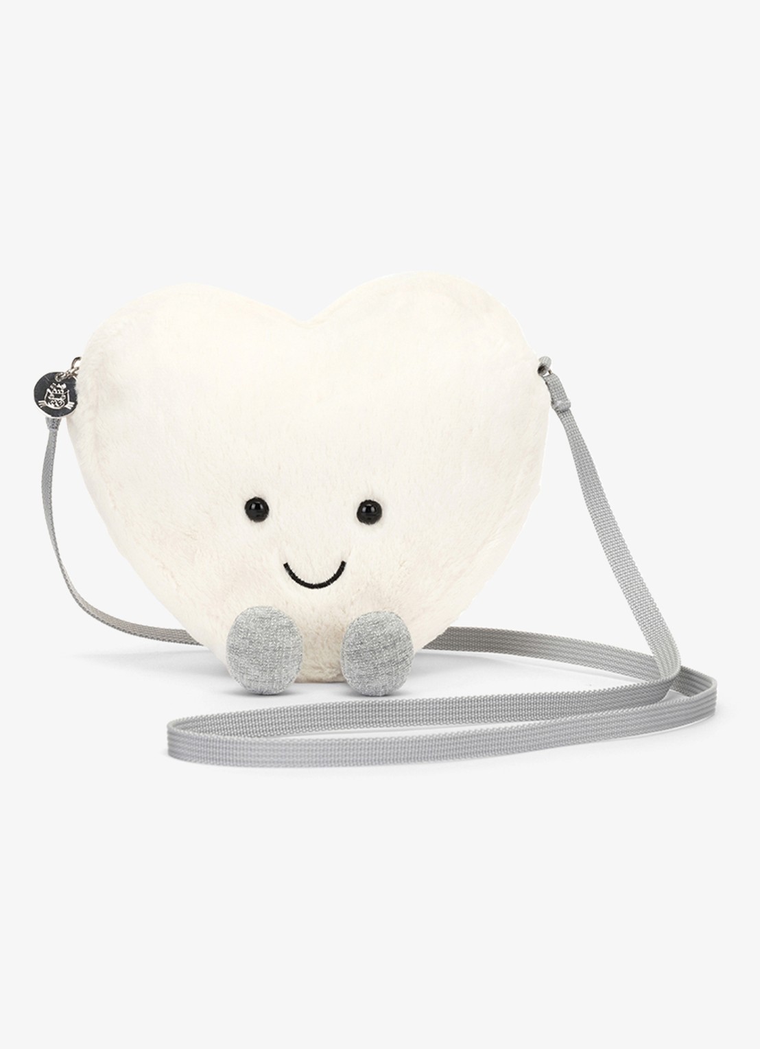 Jellycat Amuseables Cream Heart knuffeltas 17 cm - voorkant 2 creme