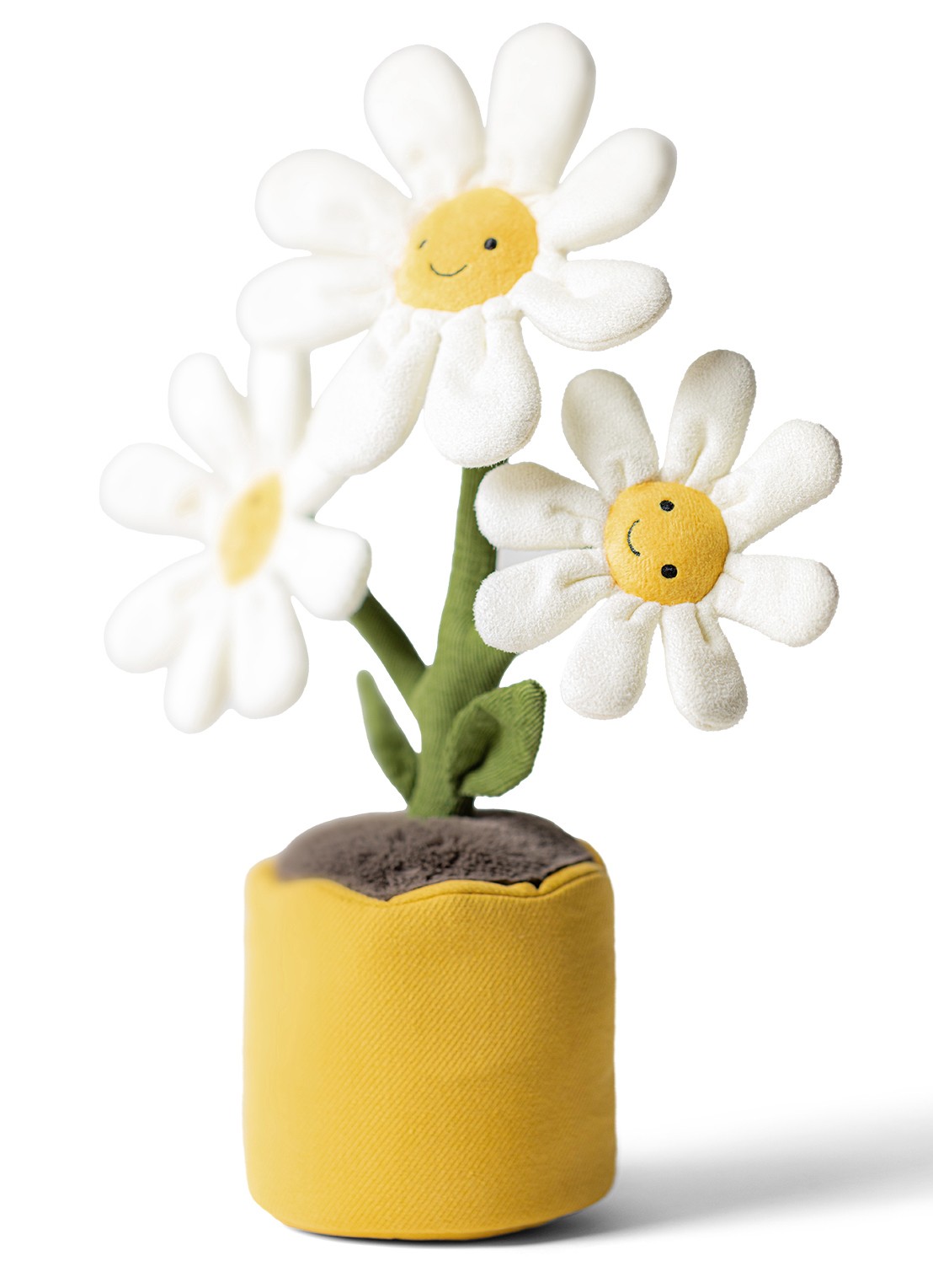 Jellycat Amuseables Daisy knuffel 34 cm - voorkant 2 vanillegeel