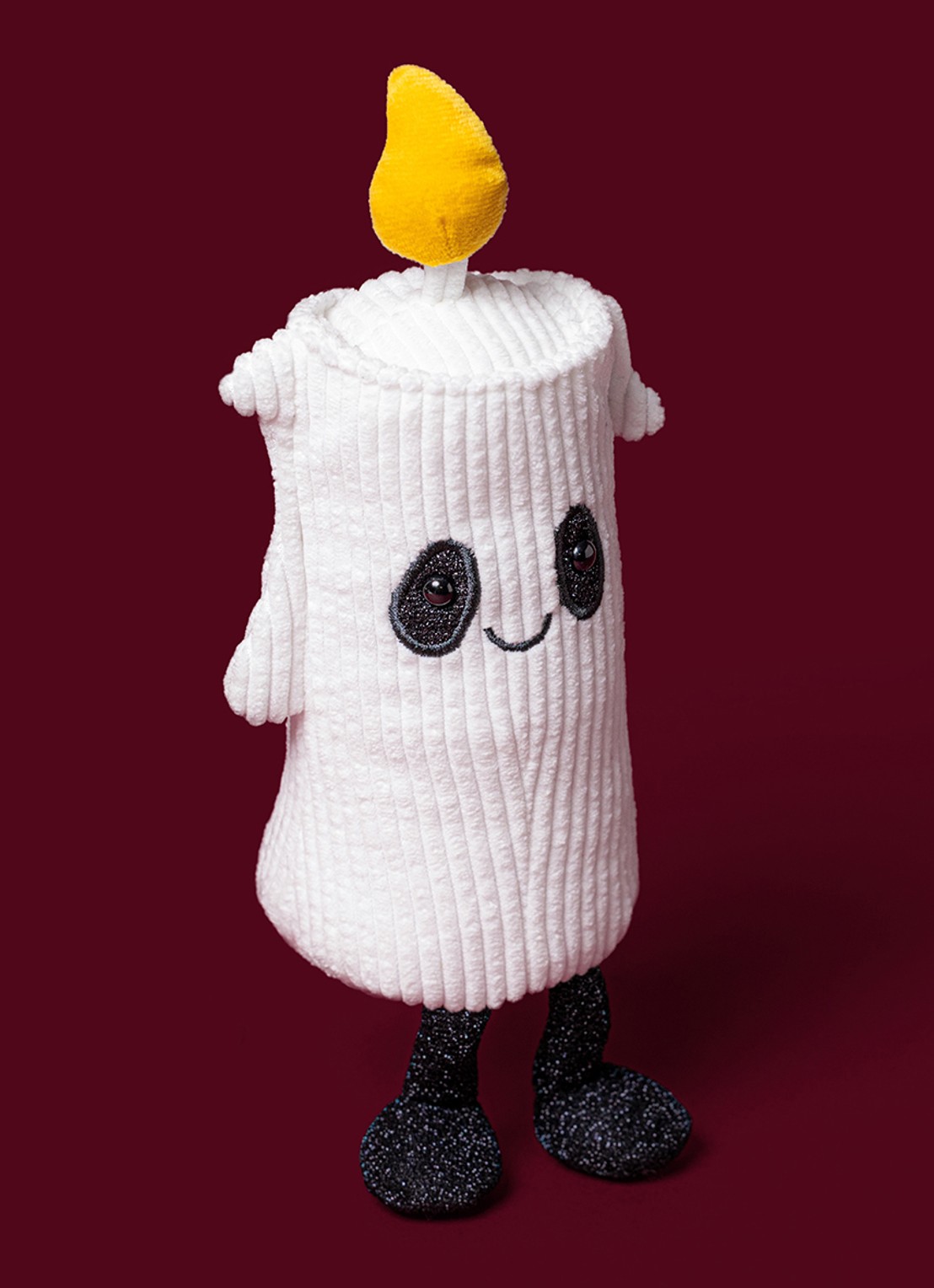Jellycat Amuseables Flickerty Candle knuffel 19 cm - voorkant 2 gebroken wit