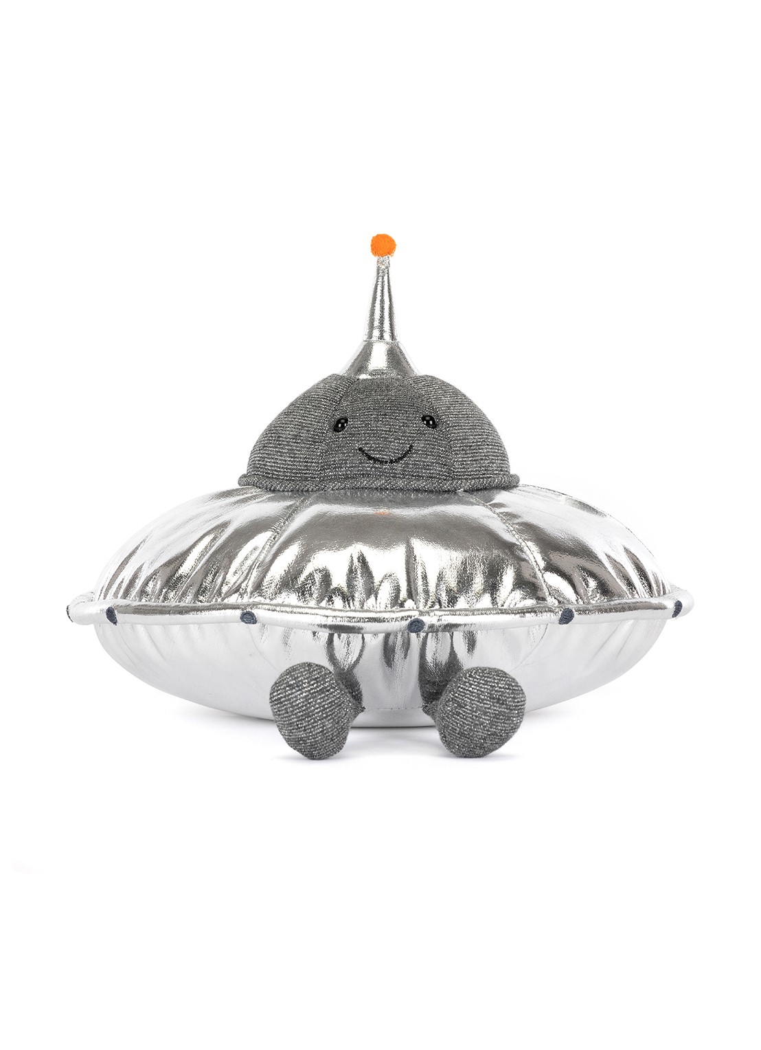 Jellycat Amuseables Jellysaucer knuffel 23 cm  - detail zilver