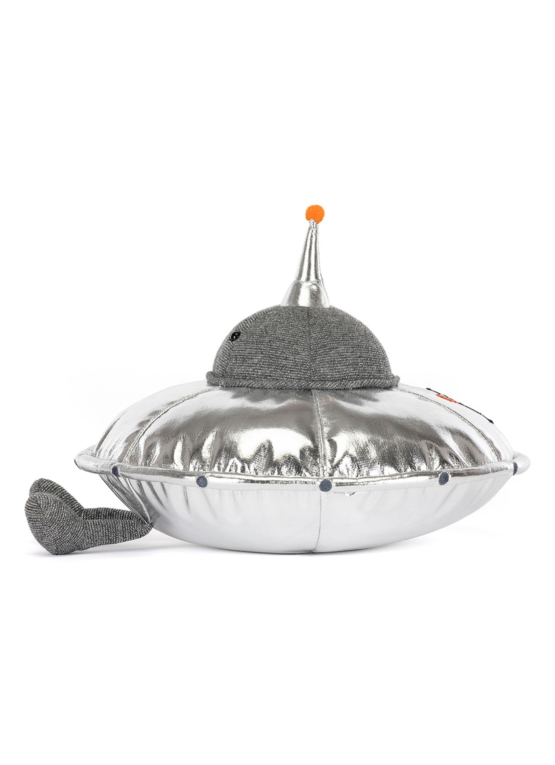 Jellycat Amuseables Jellysaucer knuffel 23 cm  - detail 2 zilver