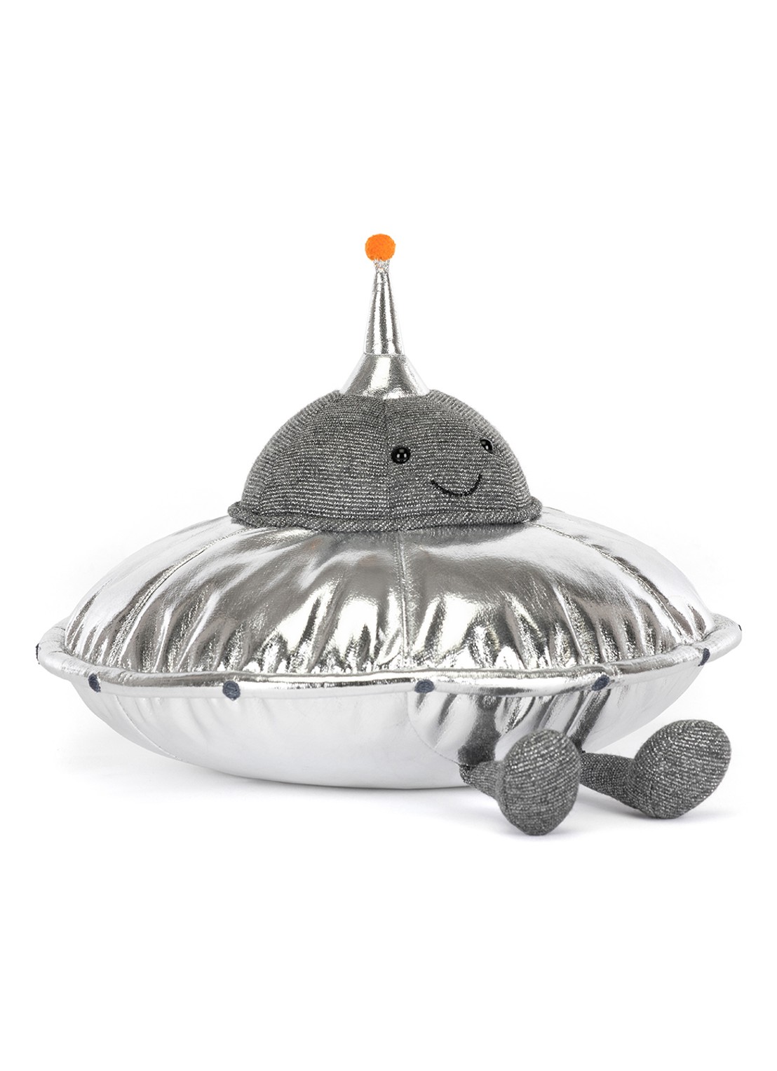 Jellycat Amuseables Jellysaucer knuffel 23 cm  - voorkant 4 zilver