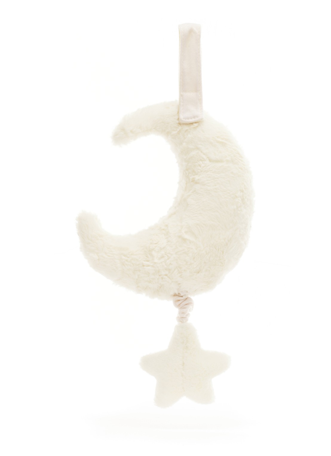 Jellycat Amuseables Moon Musicall Pull knuffel 28 cm - achterkant 4 gebroken wit
