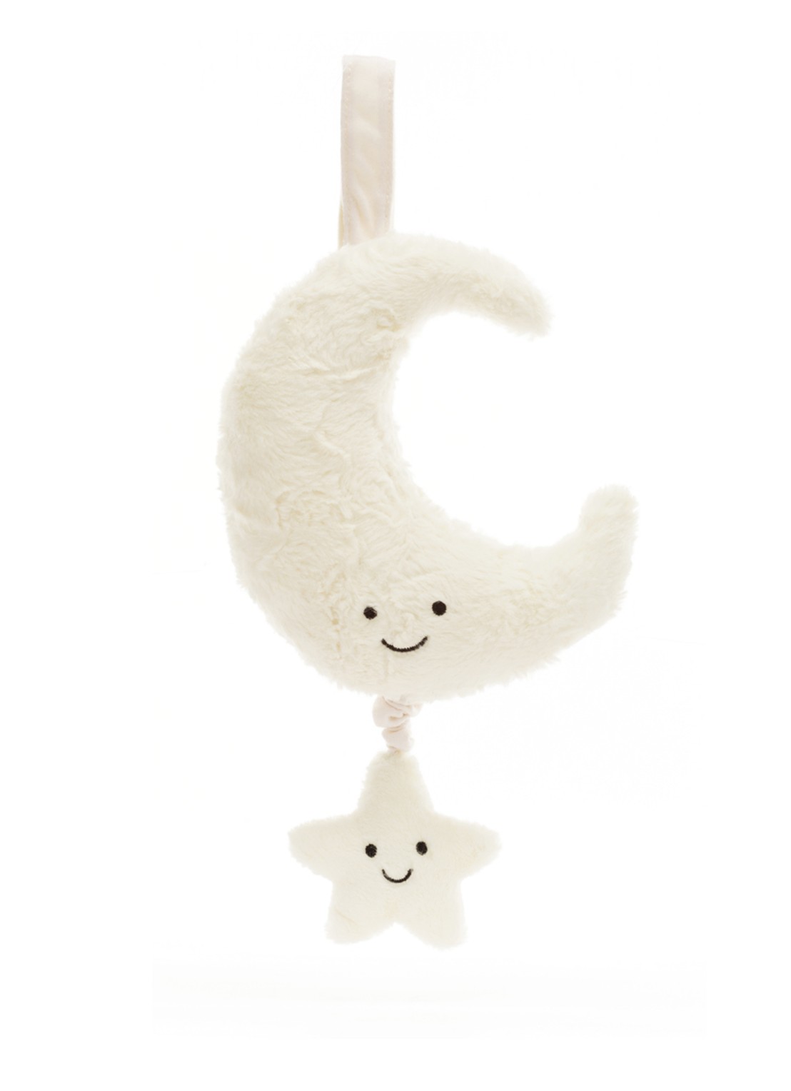 Jellycat Amuseables Moon Musicall Pull knuffel 28 cm - detail 2 gebroken wit