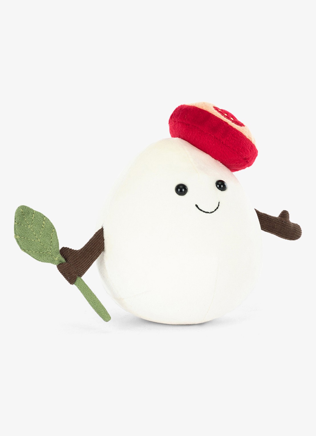 Jellycat Amuseables Mozzarella knuffel 14 cm - voorkant wit
