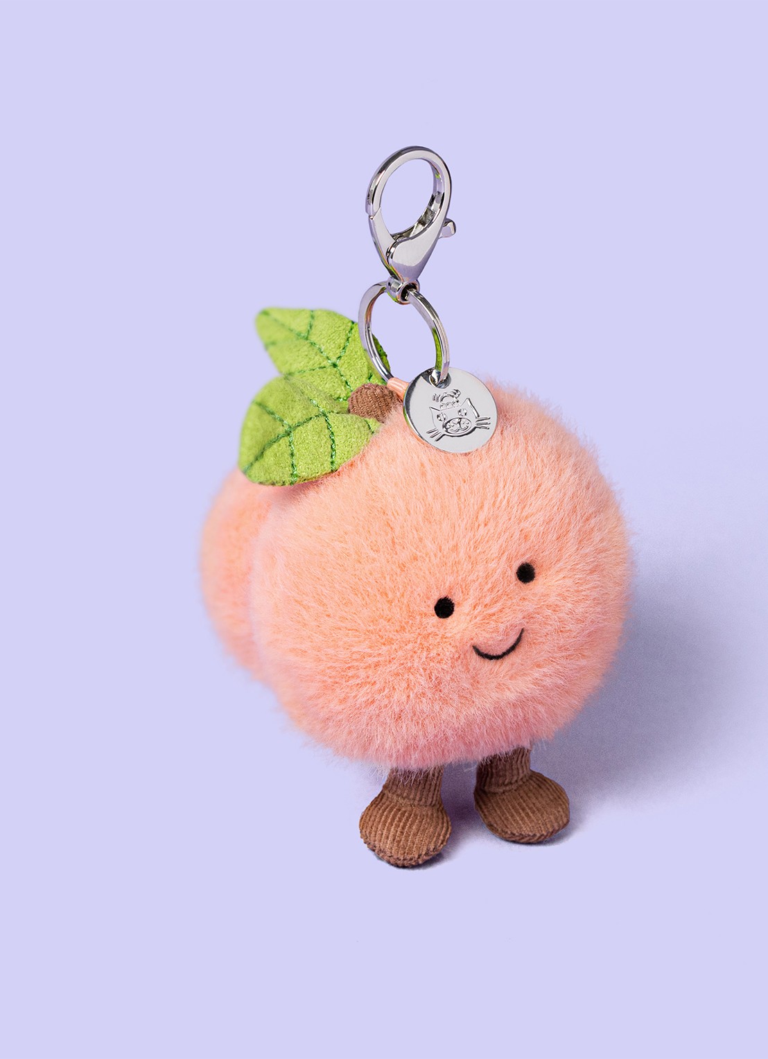 Jellycat Amuseables Peach Bag Charm tasbedel  - voorkant 2 roze