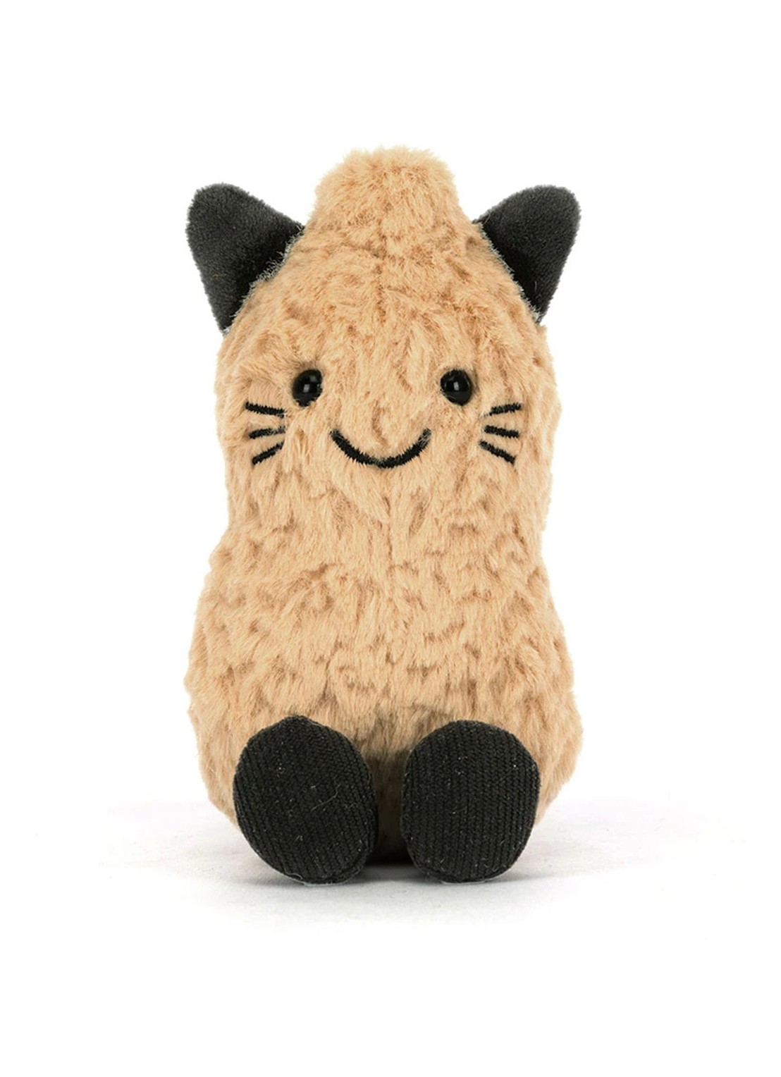 Jellycat Amuseables Peanut Cat Outfit knuffel 15 cm - detail 2 beige