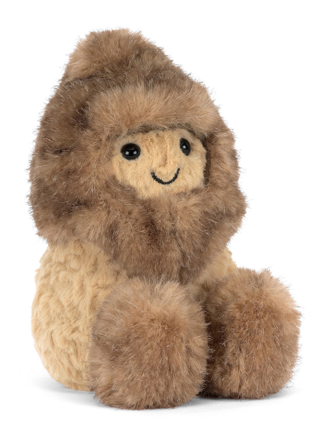 Jellycat Amuseables Peanut Yeti Outfit knuffel 12 cm - voorkant 6 beige