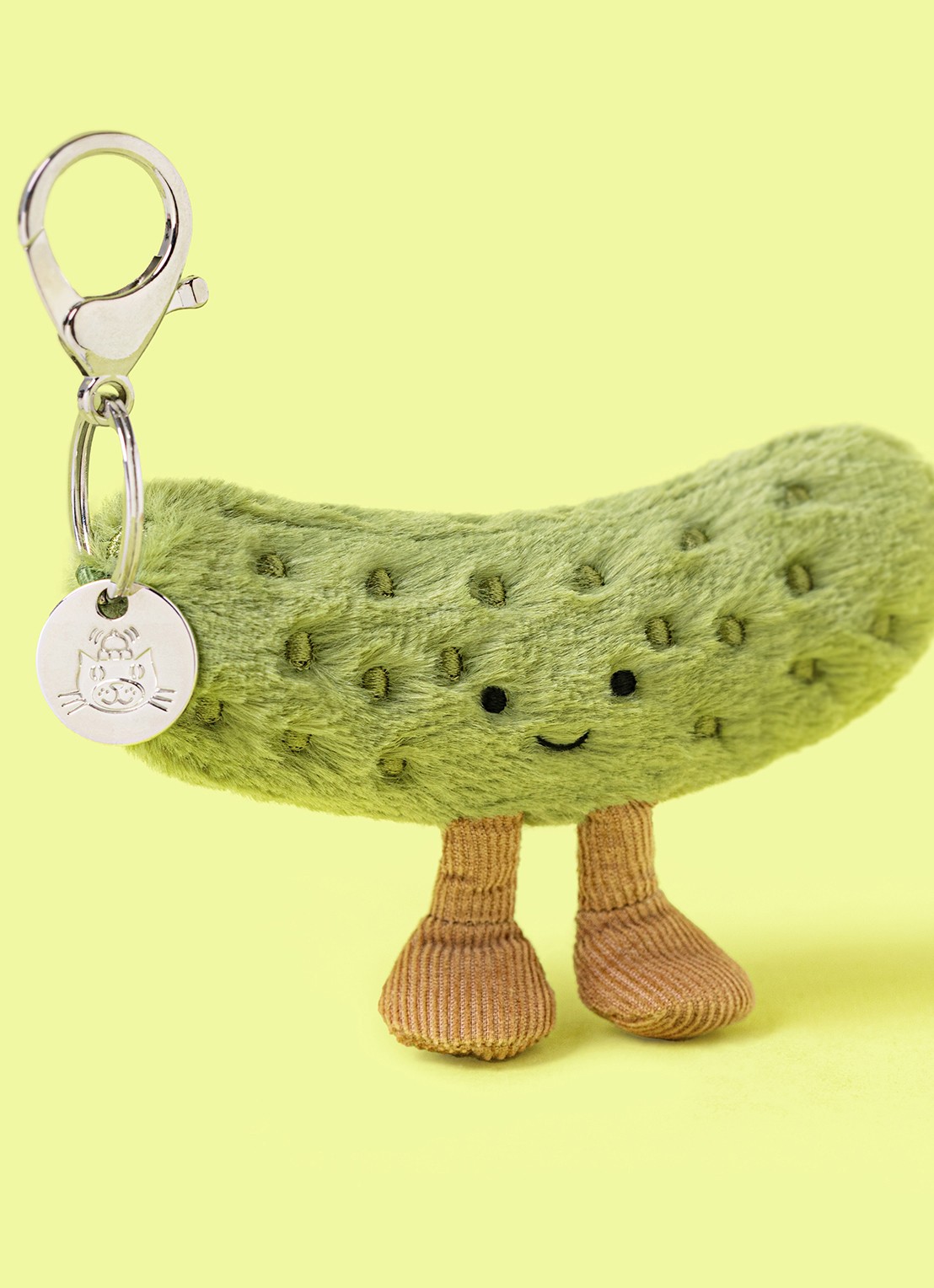 Jellycat Amuseables Pickle Bag Charm tasbedel - voorkant 2 multicolor