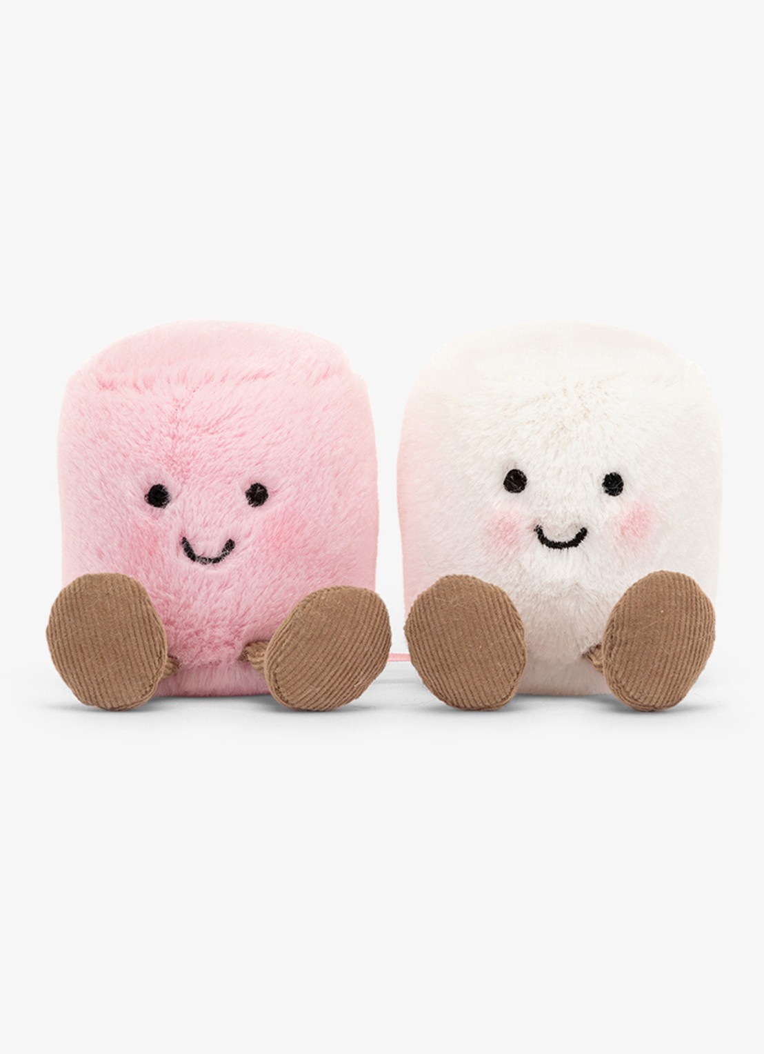 Jellycat Amuseables Pink and White Marshmallows knuffel 9 cm - voorkant 3 multicolor