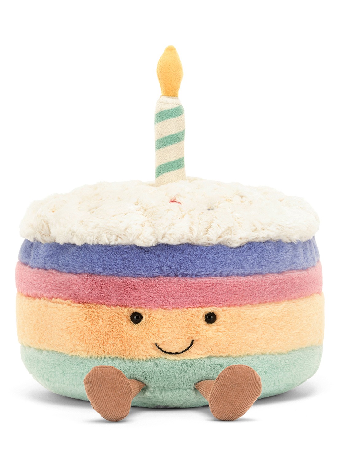 Jellycat Amuseables Rainbow Birthday Cake knuffel 15 cm - detail blauw