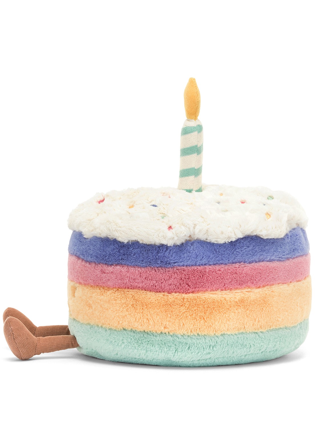 Jellycat Amuseables Rainbow Birthday Cake knuffel 15 cm - detail 2 blauw