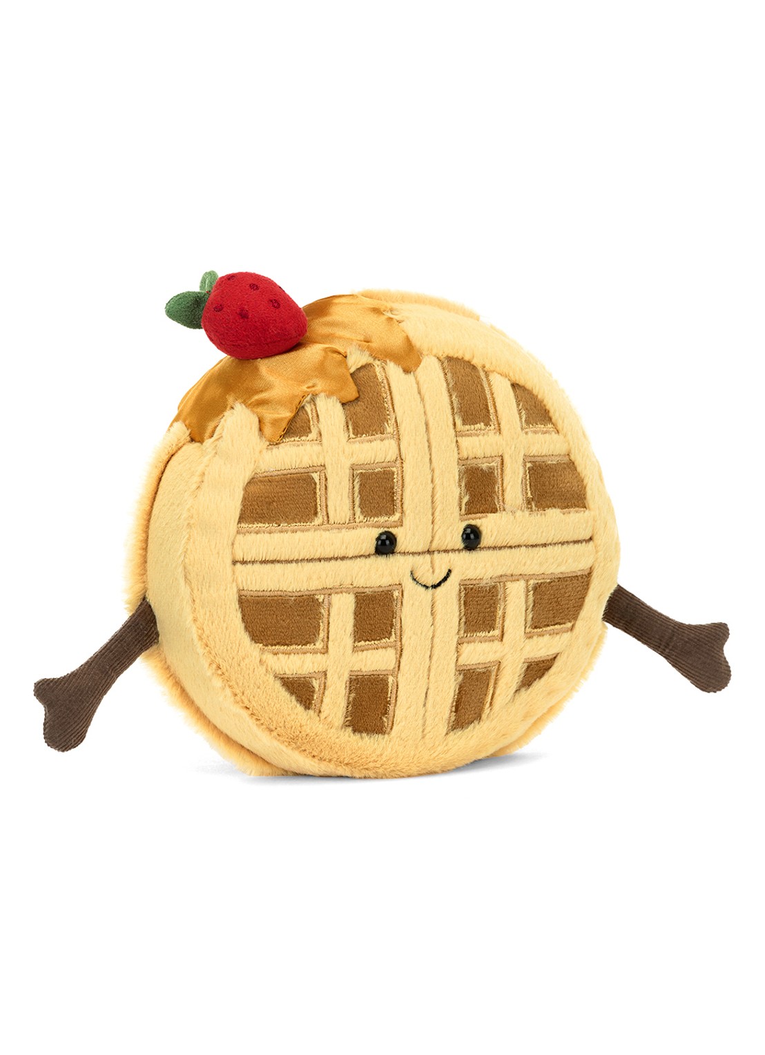 Jellycat Amuseables Rene Waffle knuffel 14 cm  - voorkant 5 bruin