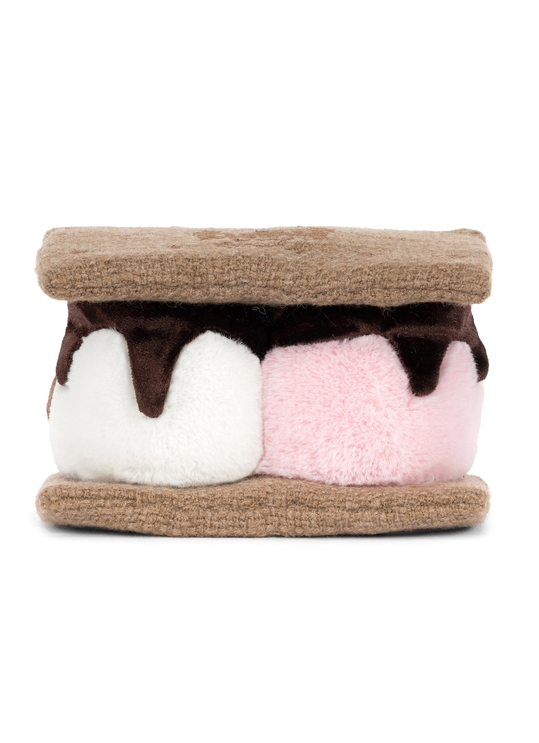 Jellycat Amuseables S'mores knuffel 7 cm - achterkant 3 beige