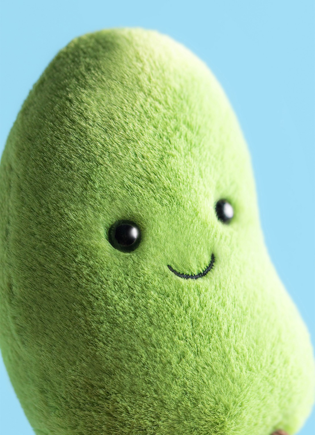 Jellycat Amuseables Soyella Edamame Bean knuffel 10 cm - voorkant 7 groen