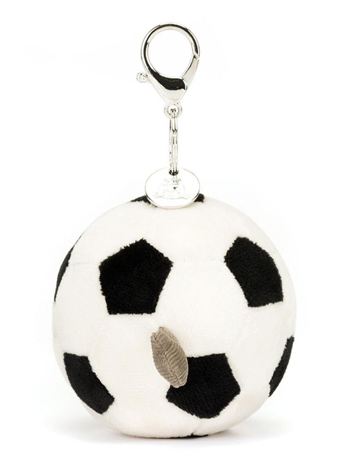 Jellycat Amuseables Sports Football Bag Charm tasbedel - achterkant 4 gebroken wit
