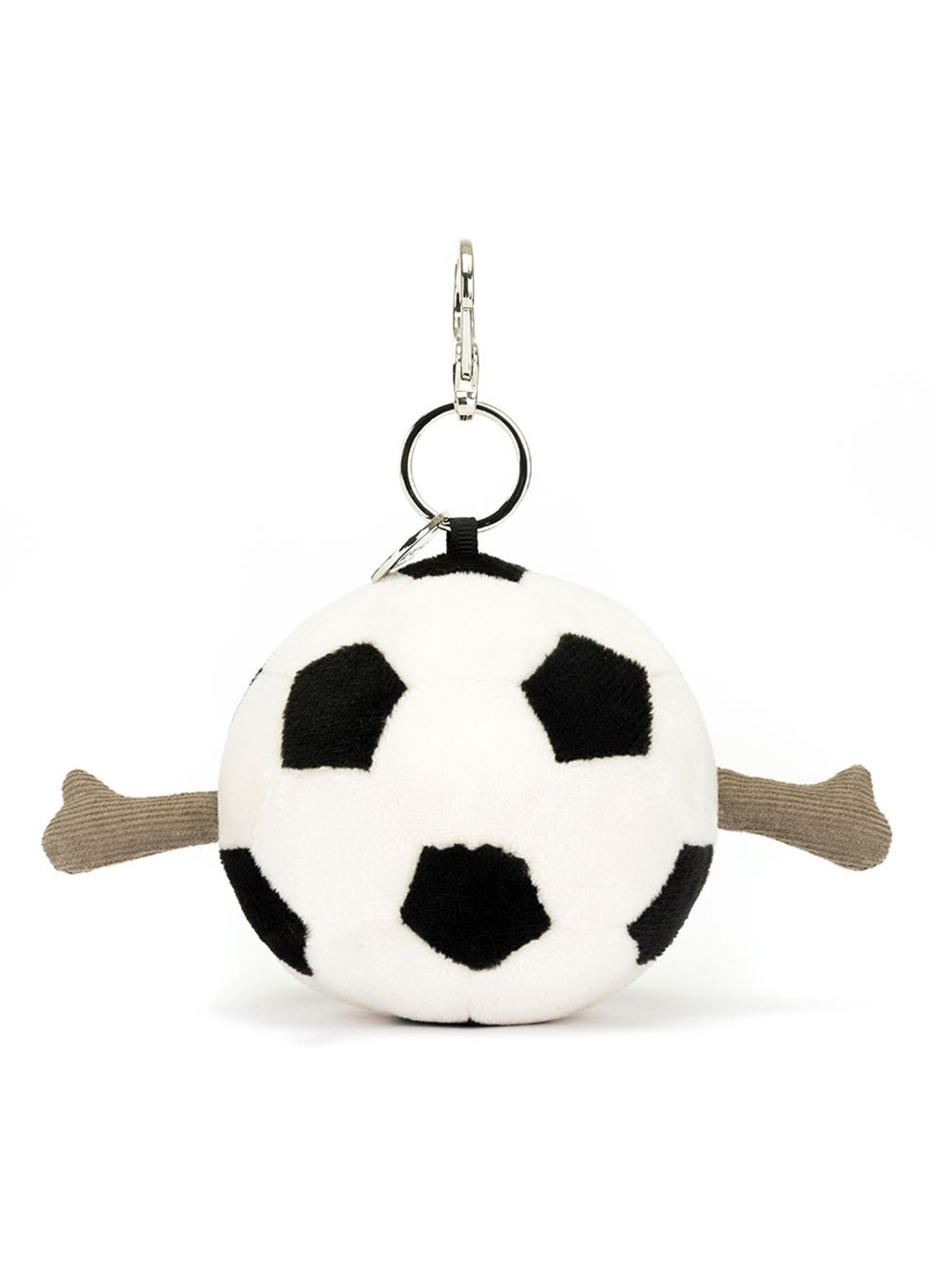 Jellycat Amuseables Sports Football Bag Charm tasbedel - detail 3 gebroken wit