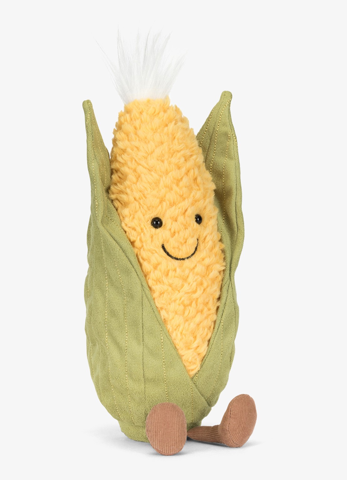 Jellycat Amuseables Sweetcorn knuffel 27 cm - voorkant 4 geel