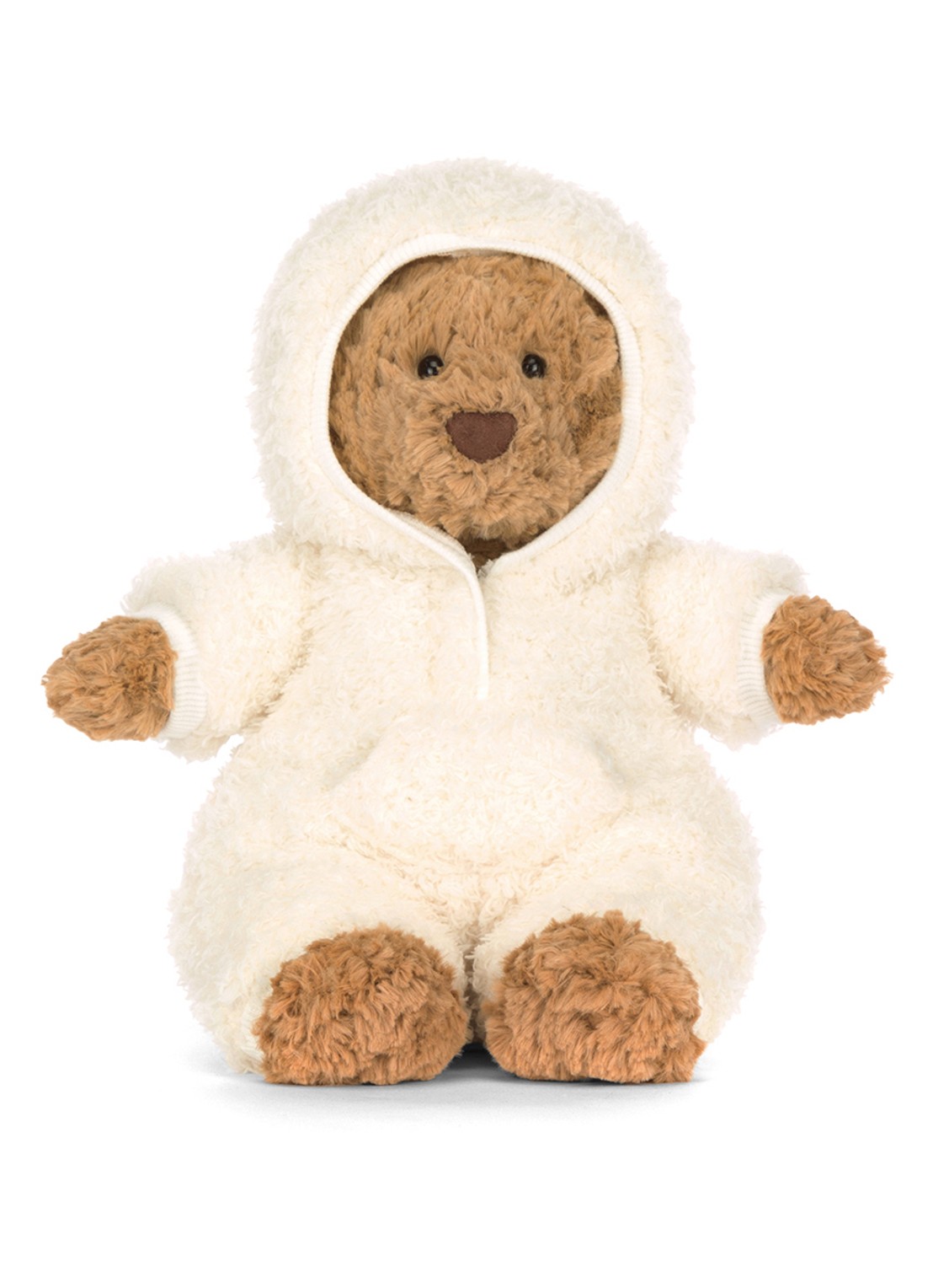 Jellycat Bartholomew Bear All-in-one Outfit knuffel 26 cm  - voorkant 2 bruin