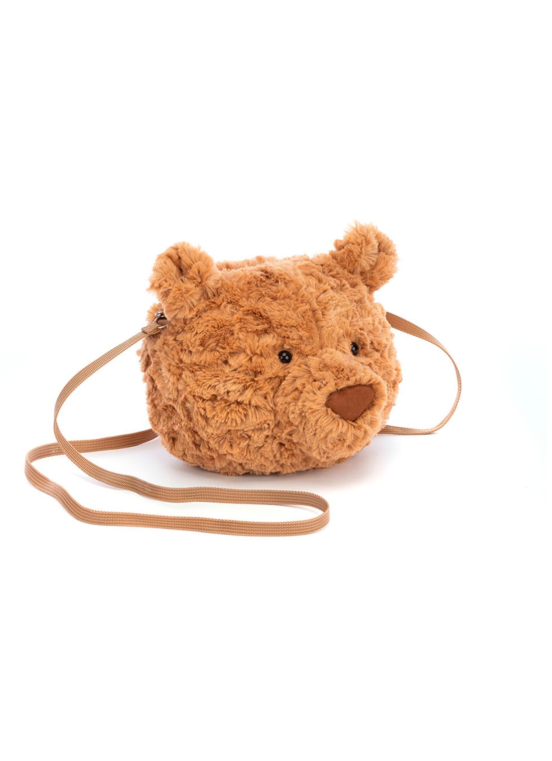 Jellycat Bartholowmew Bear knuffeltas 16 cm - voorkant camel
