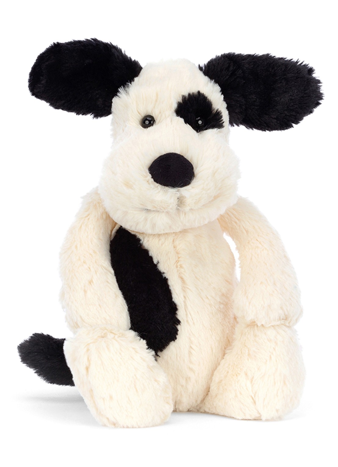 Jellycat Bashful Black & Cream Puppy knuffel 31 cm  - voorkant 3 ivoor