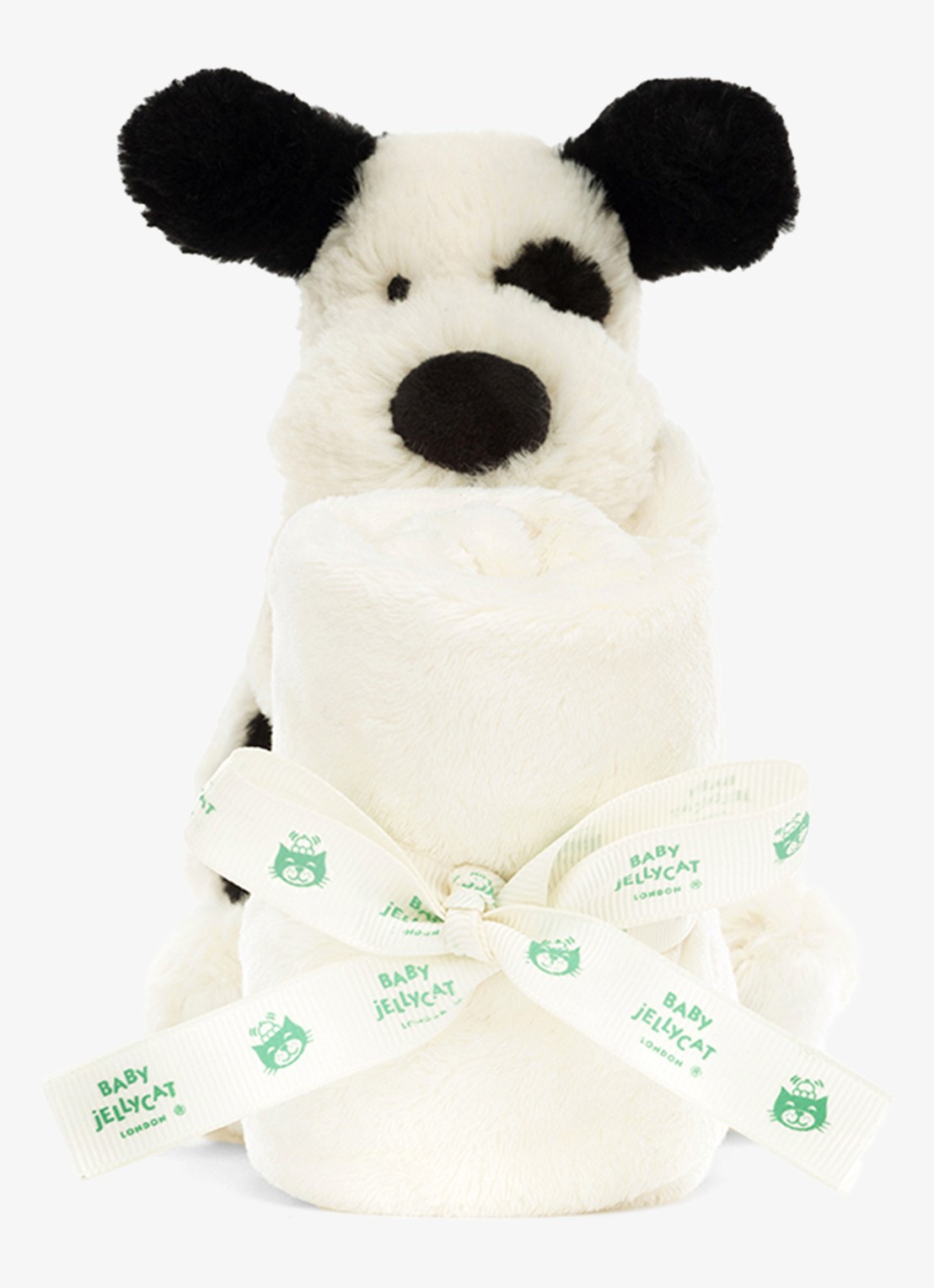 Jellycat Bashful black & cream puppy knuffel 34 cm - detail multicolor