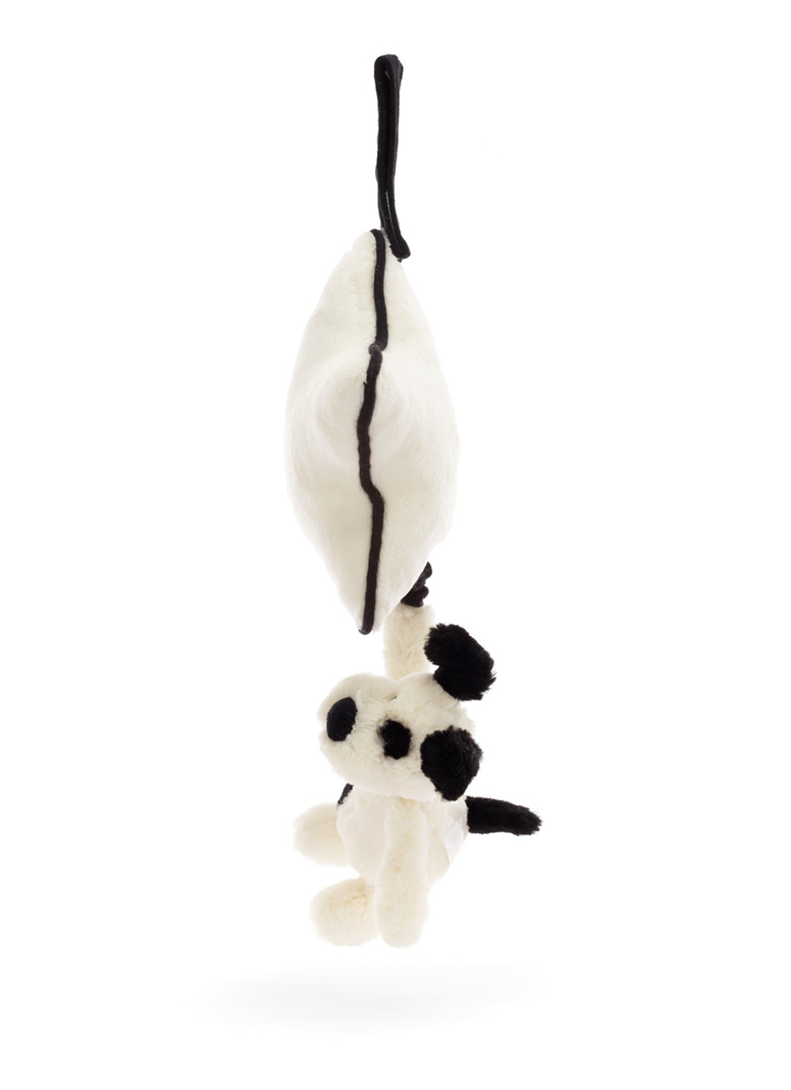 Jellycat Bashful Black & Cream Puppy Musical Pull knuffel 30 cm - detail 2 creme
