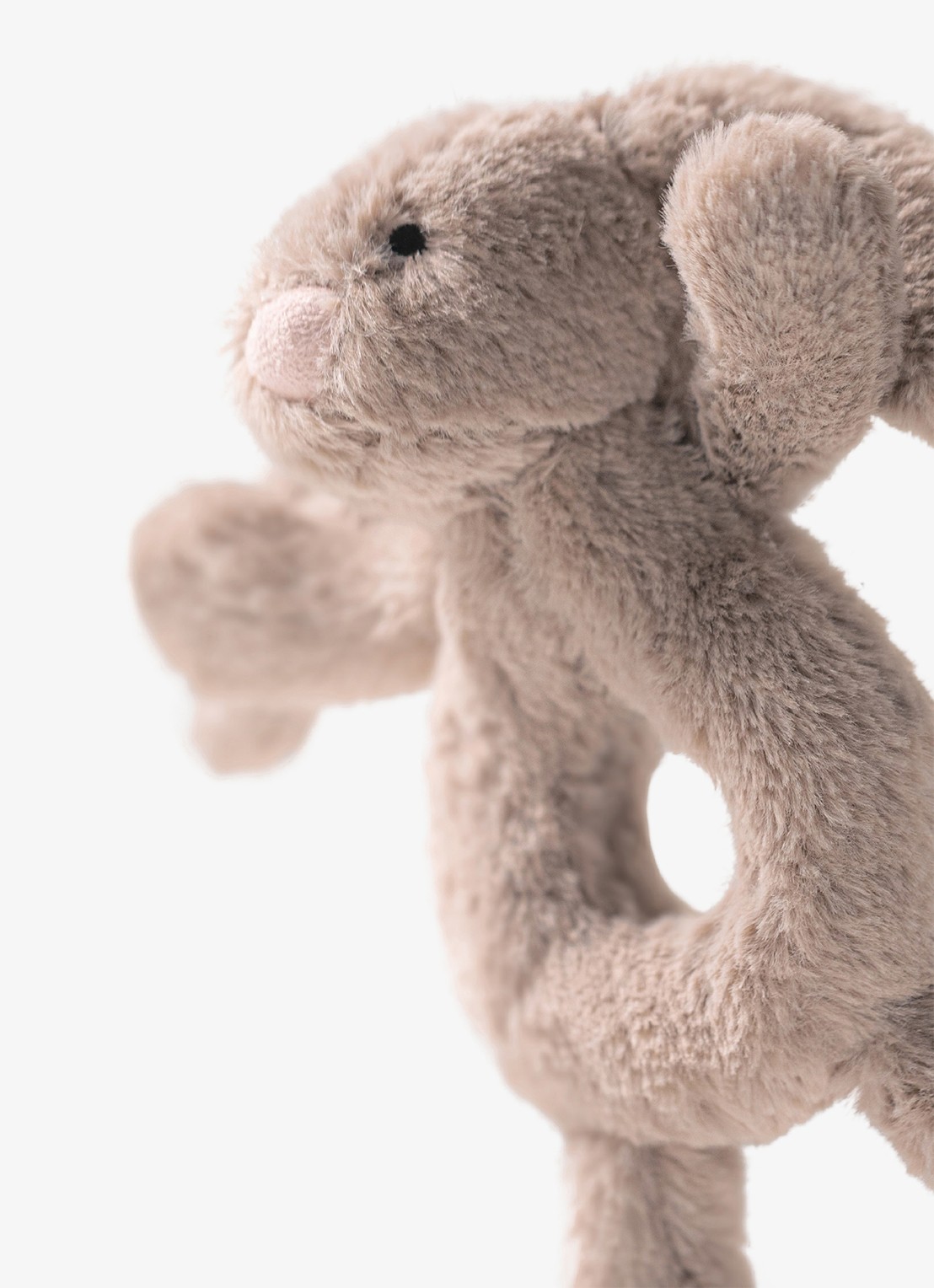 Jellycat Bashful Bunny rammelaar 18 cm  - detail 3 multicolor