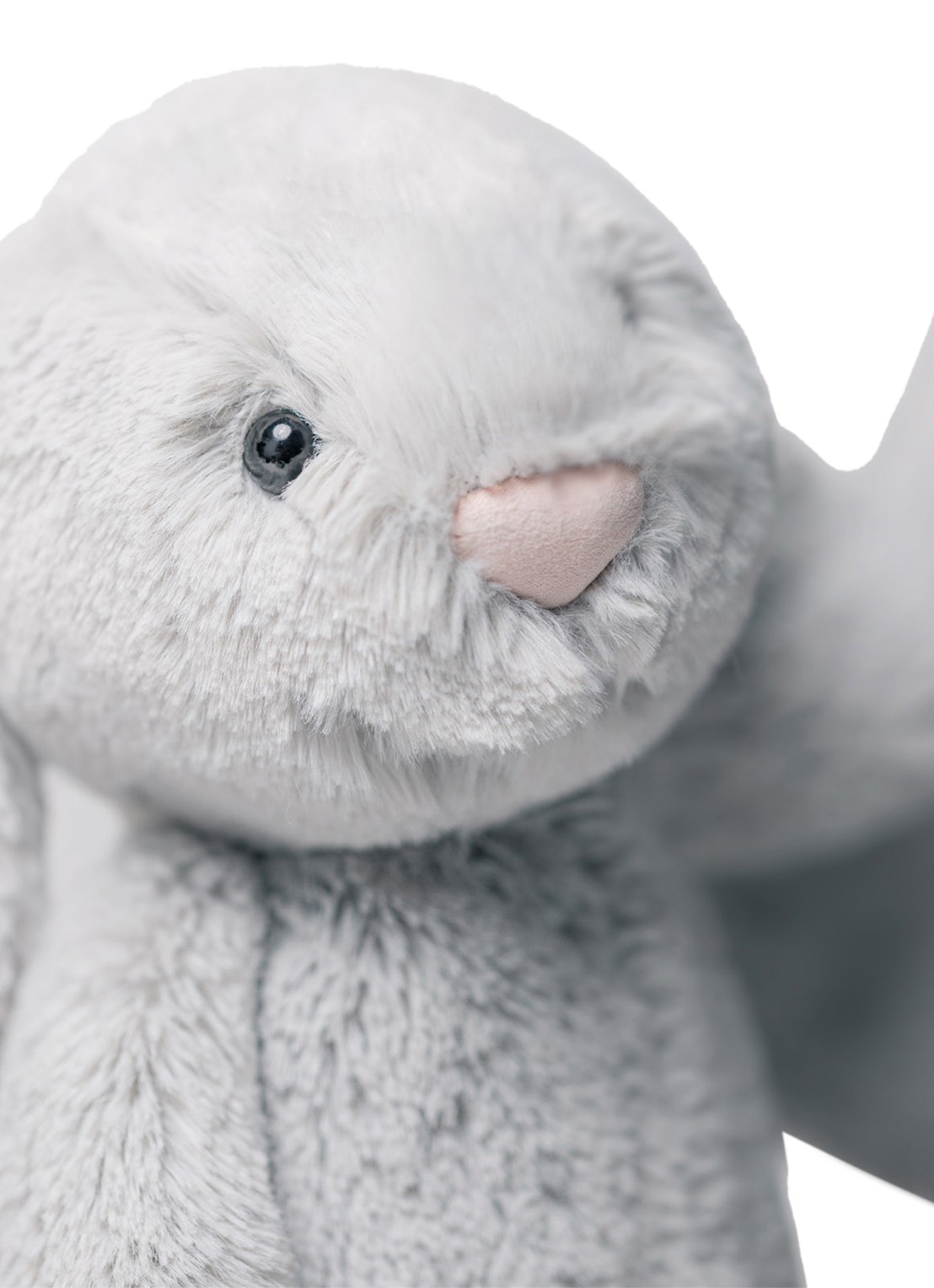 Jellycat Bashful Silver Bunny knuffel 31 cm - detail 2 grijs
