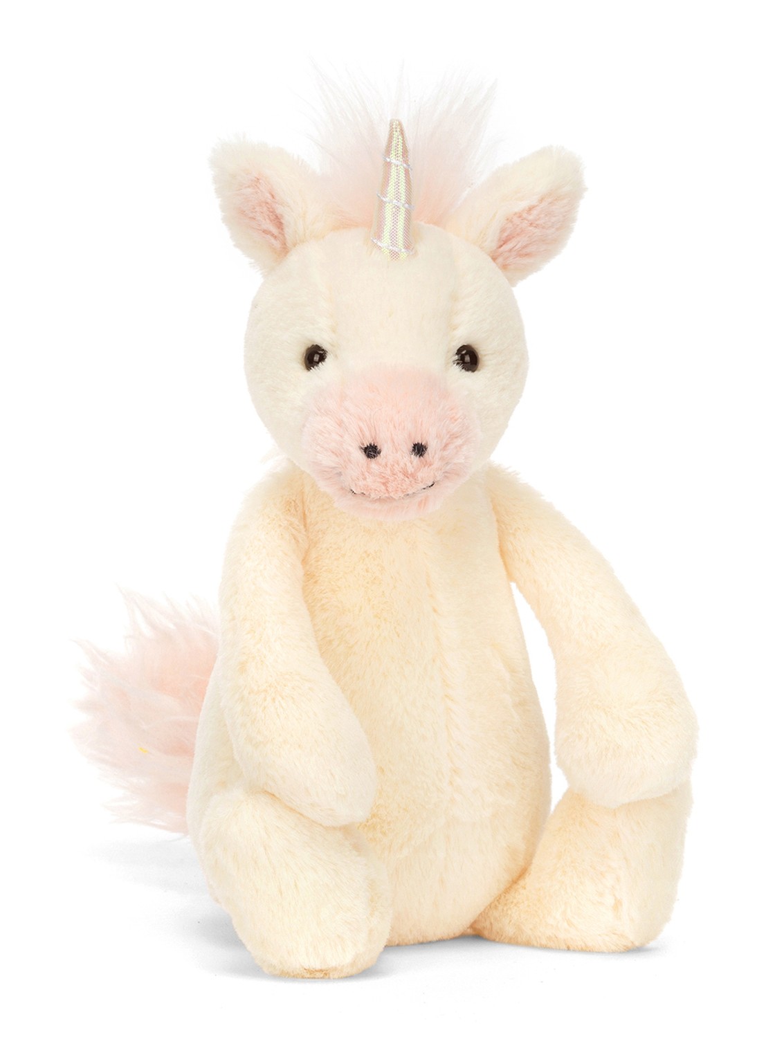 Jellycat Bashful Unicorn knuffel 18 cm - voorkant vanillegeel