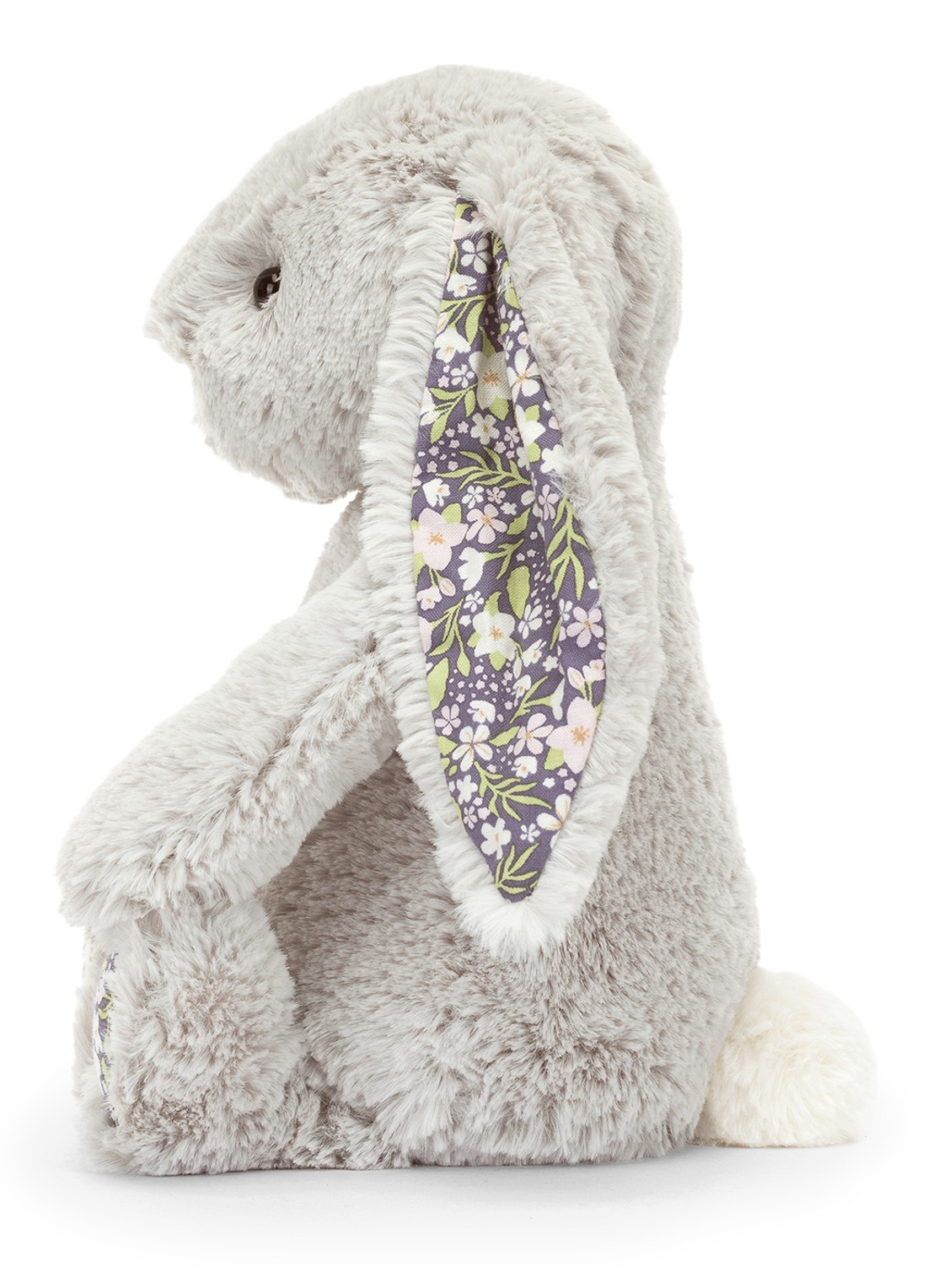 Jellycat Blossom Silver Bunny 'Bloom' knuffel - detail 3 grijs